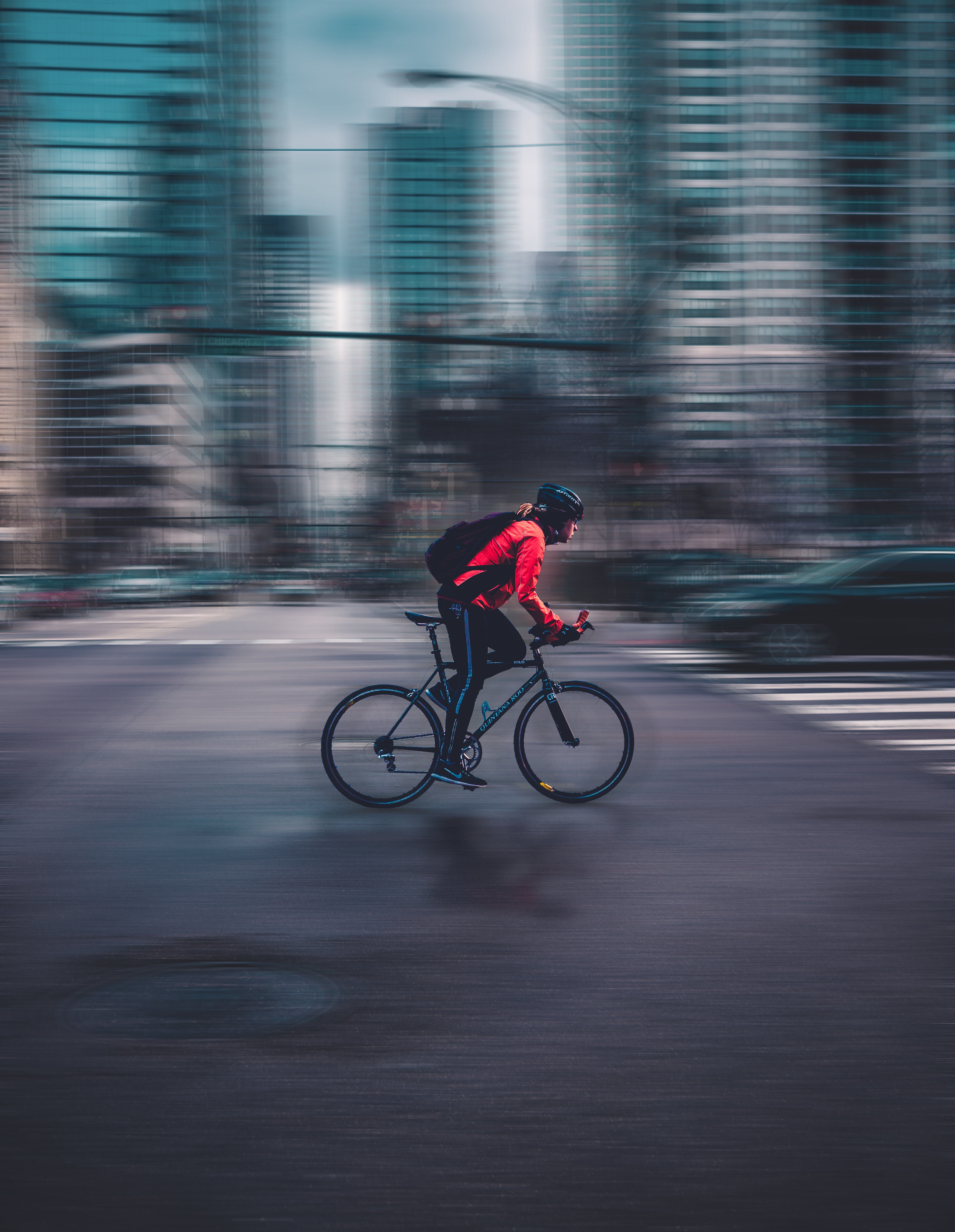 cyclist, sports, traffic, movement, blur, smooth, speed, bicycle