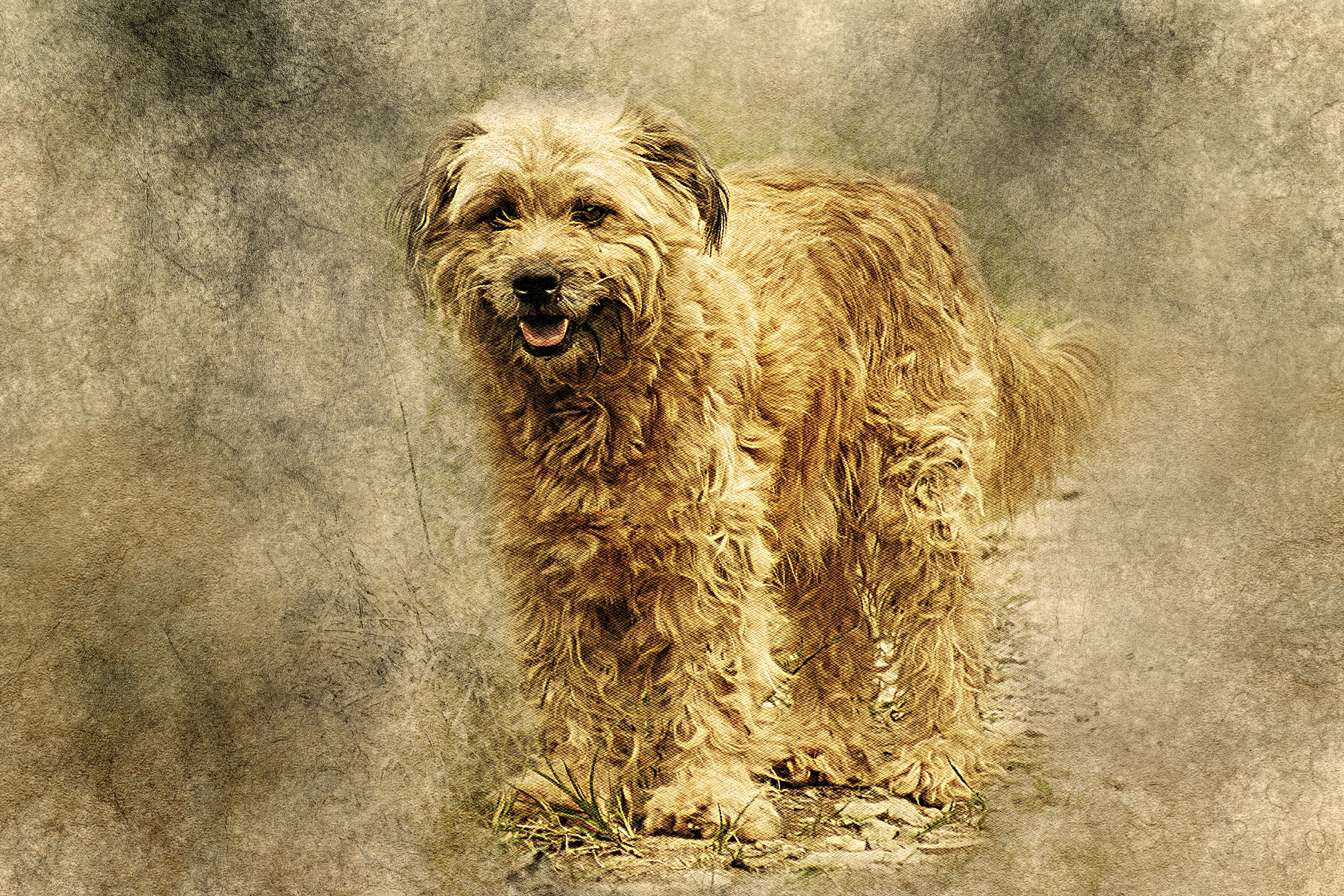 PCデスクトップに動物, アート, ふわふわ, ふかふかした, 犬画像を無料でダウンロード