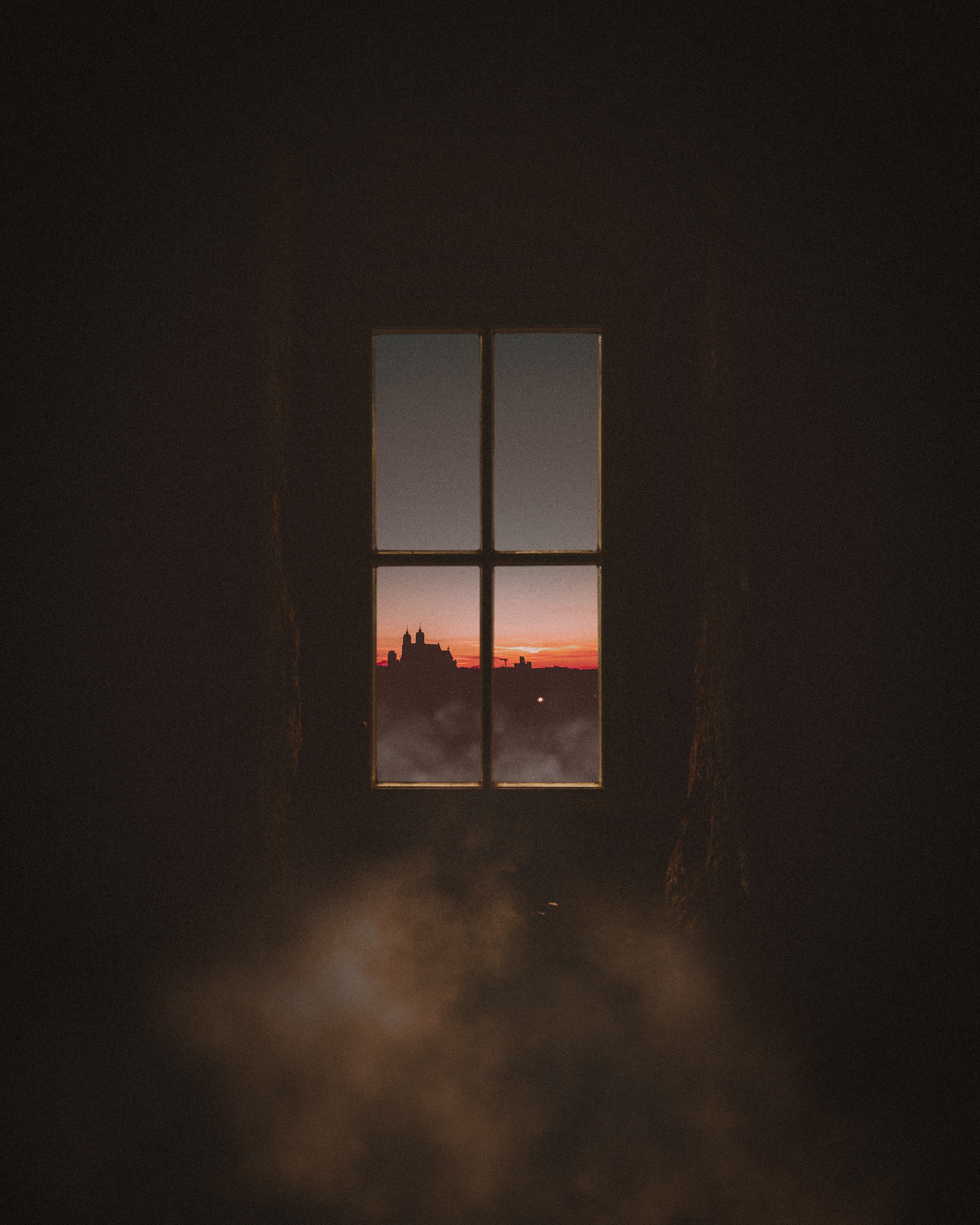 Download mobile wallpaper View, Smoke, Window, Darkness, Dark for free.