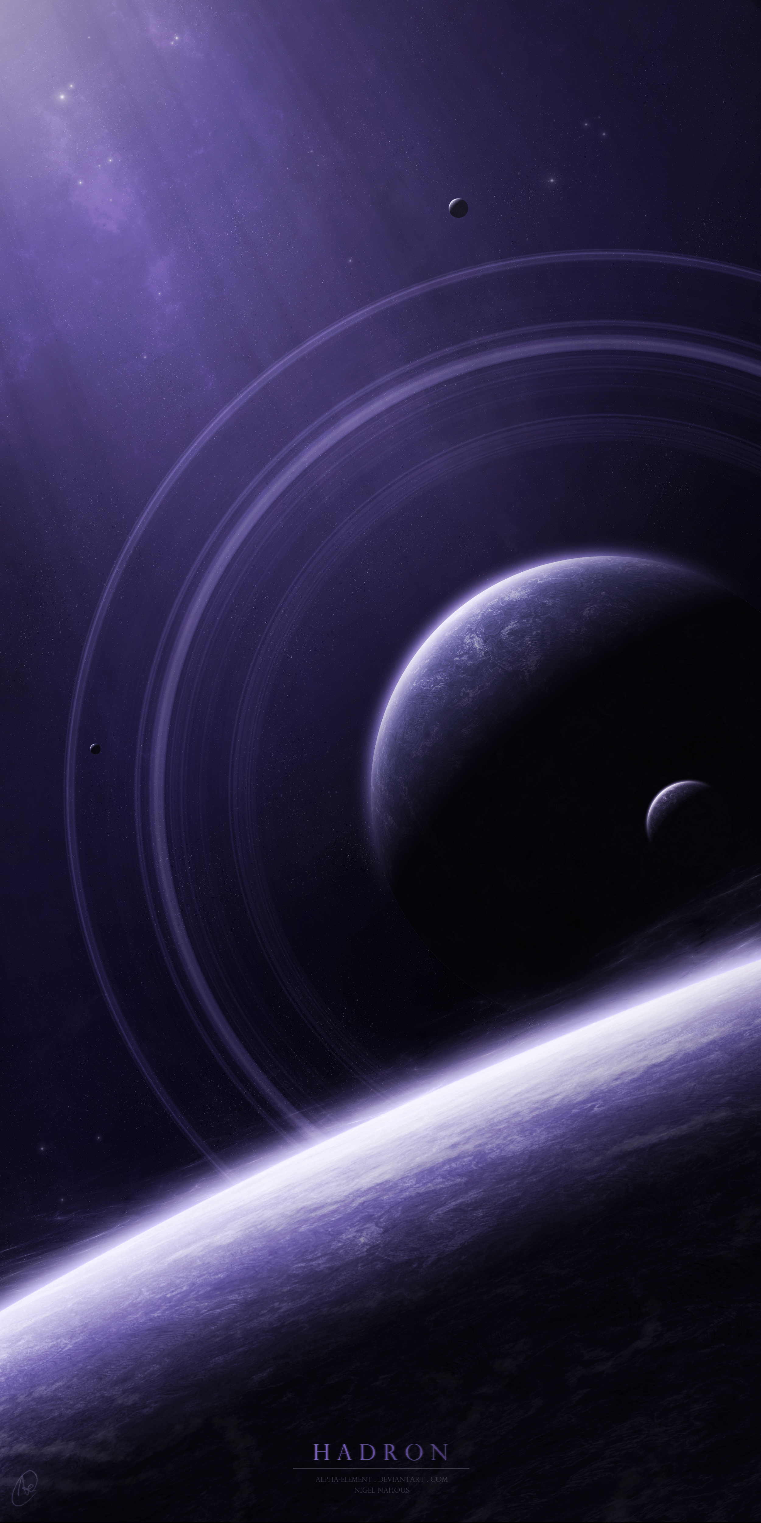 dark purple, planets, open space, universe, purple dark
