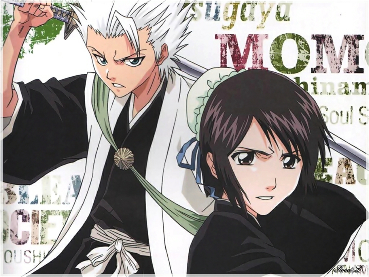Free download wallpaper Anime, Bleach, Tōshirō Hitsugaya, Momo Hinamori on your PC desktop