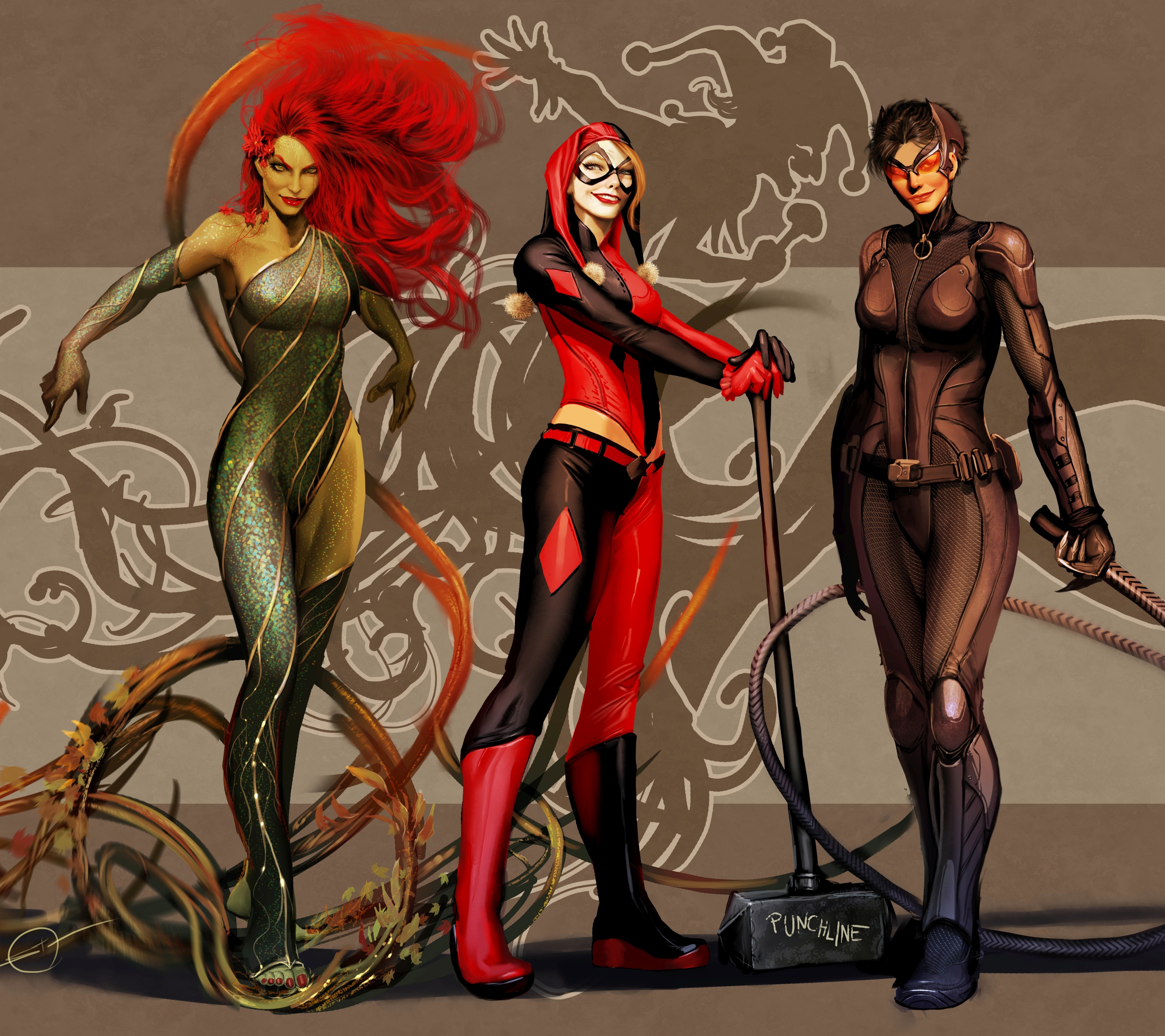 Download mobile wallpaper Catwoman, Comics, Harley Quinn, Dc Comics, Poison Ivy, Gotham City Sirens for free.