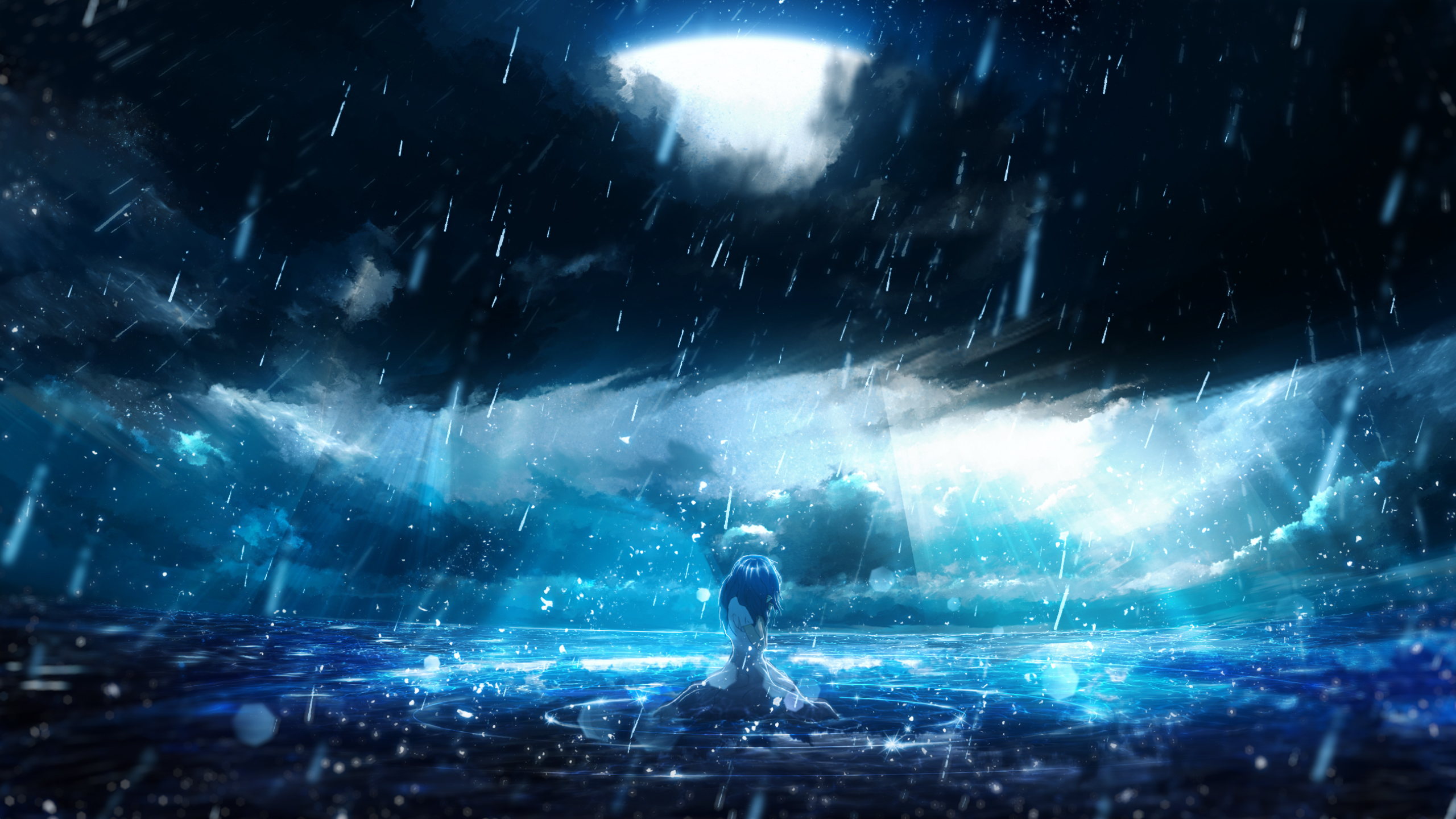 Download mobile wallpaper Anime, Rain, Original for free.