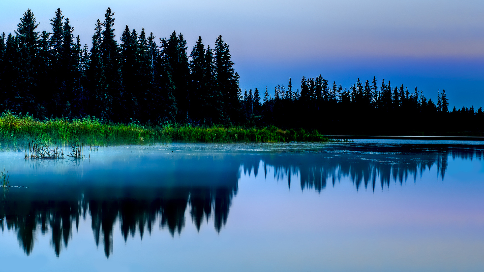 Free download wallpaper Landscape, Lake, Reflection, Forest, Fog, Earth, Stream, River, Scenic on your PC desktop