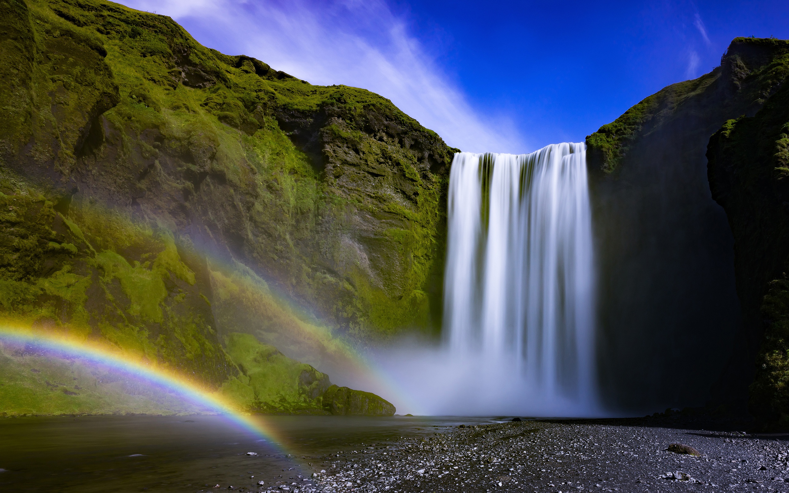 Laden Sie das Natur, Wasserfälle, Regenbogen, Wasserfall, Klippe, Erde/natur-Bild kostenlos auf Ihren PC-Desktop herunter