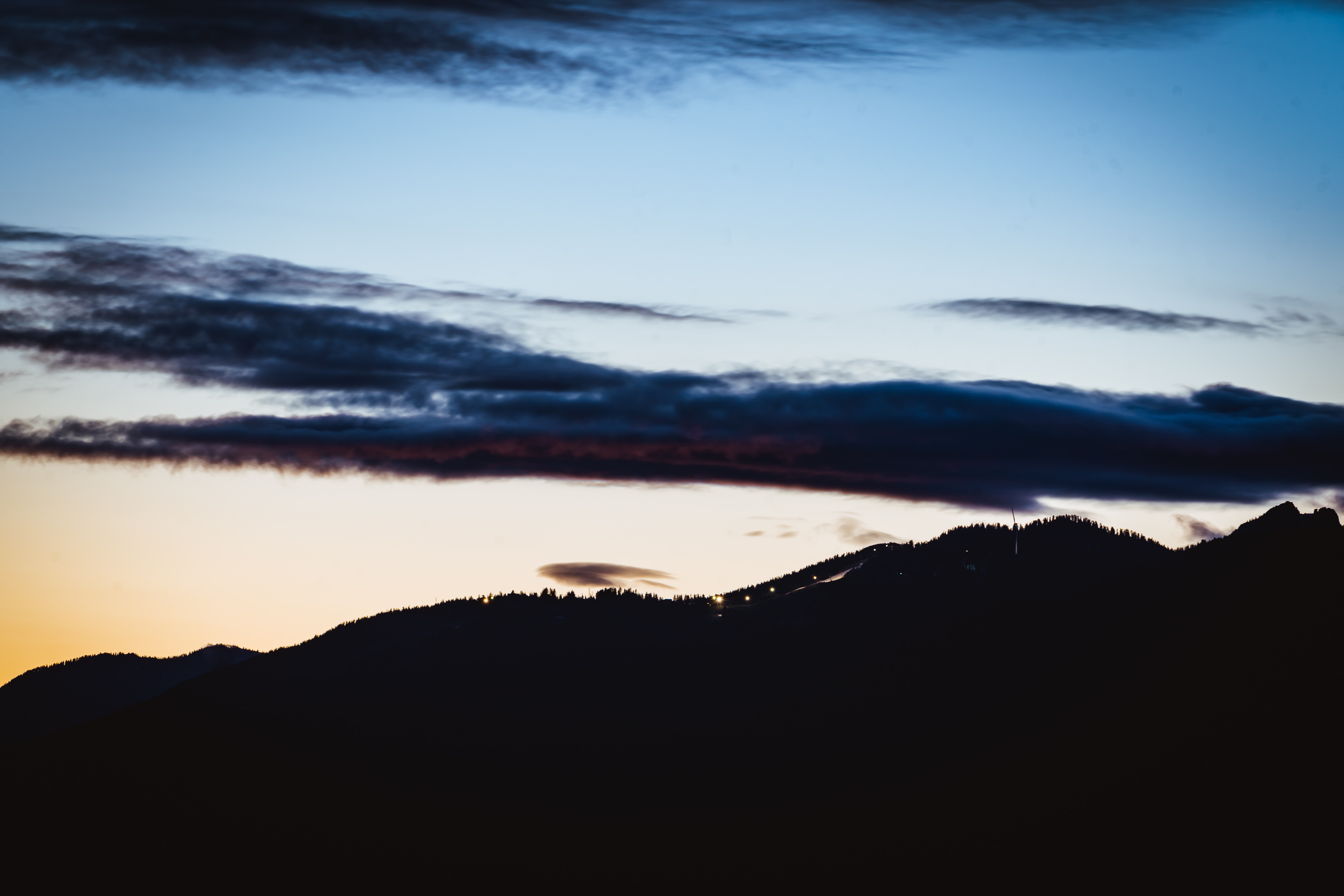Free download wallpaper Nature, Sky, Dusk, Hill, Twilight, Silhouette on your PC desktop