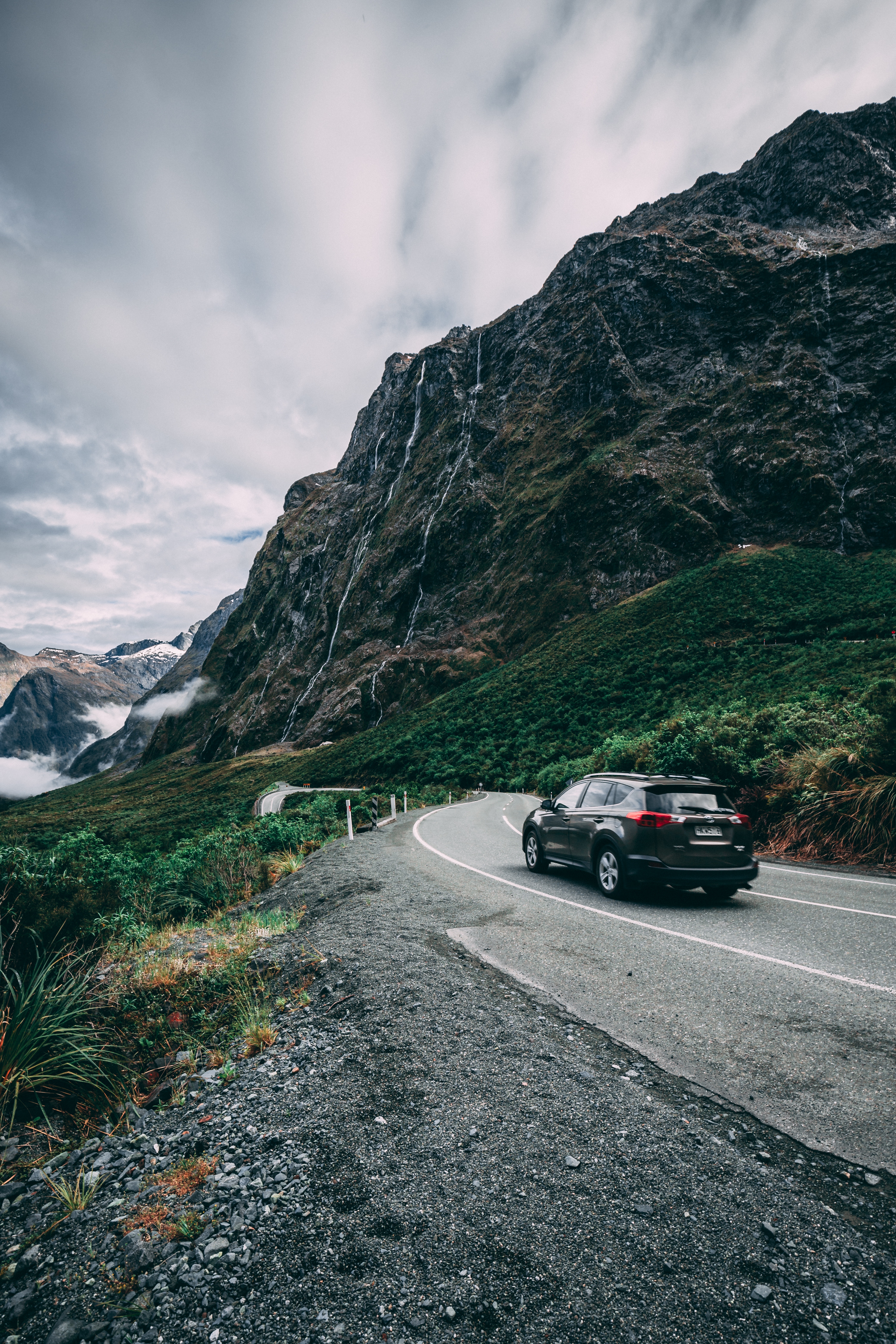 Free download wallpaper Turn, Cars, Road, Auto, Mountains on your PC desktop