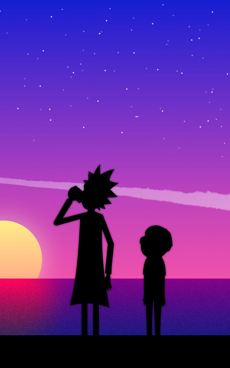 Download mobile wallpaper Sunset, Tv Show, Rick Sanchez, Morty Smith, Rick And Morty for free.