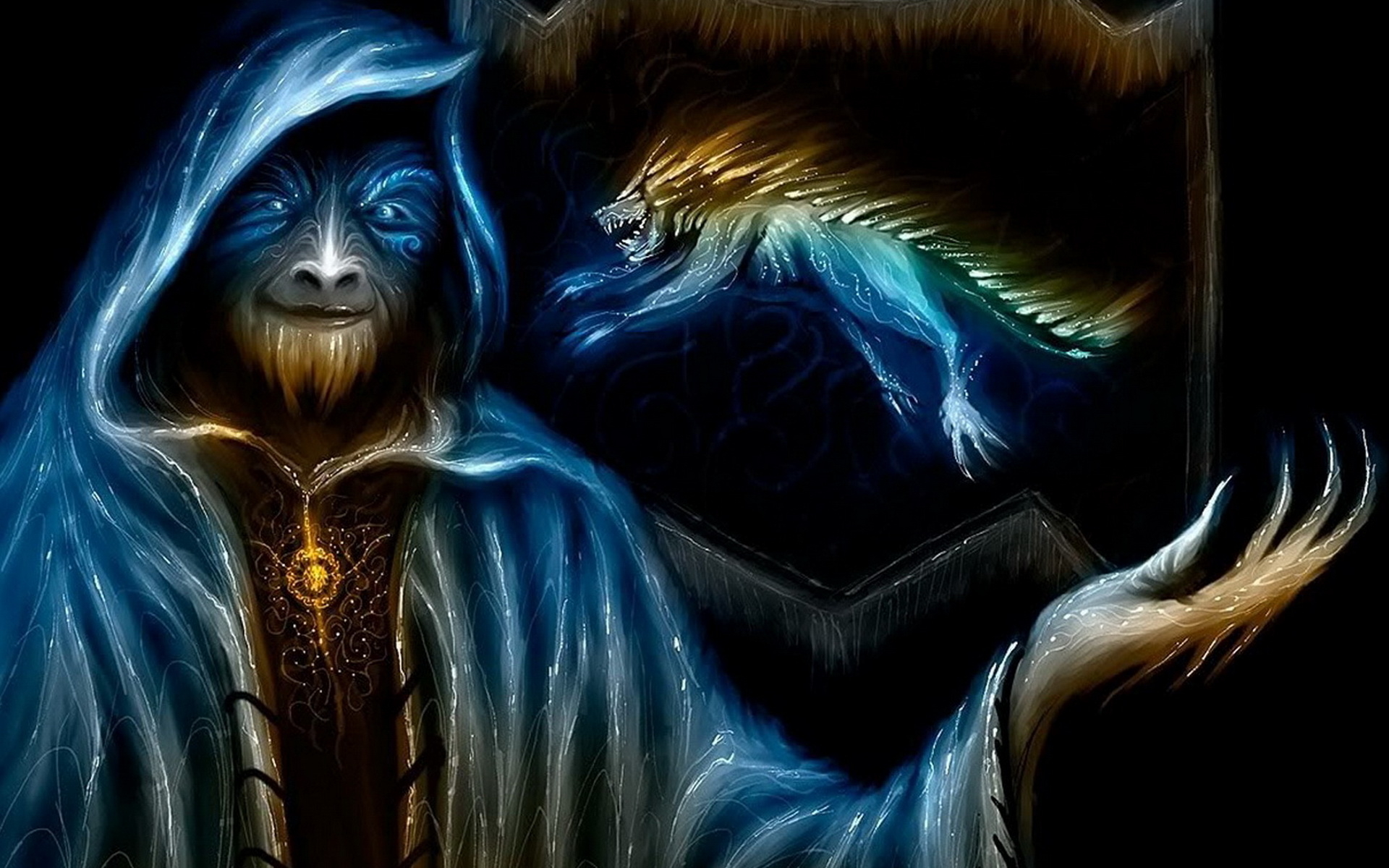 Download mobile wallpaper Fantasy, Creature, Wizard for free.