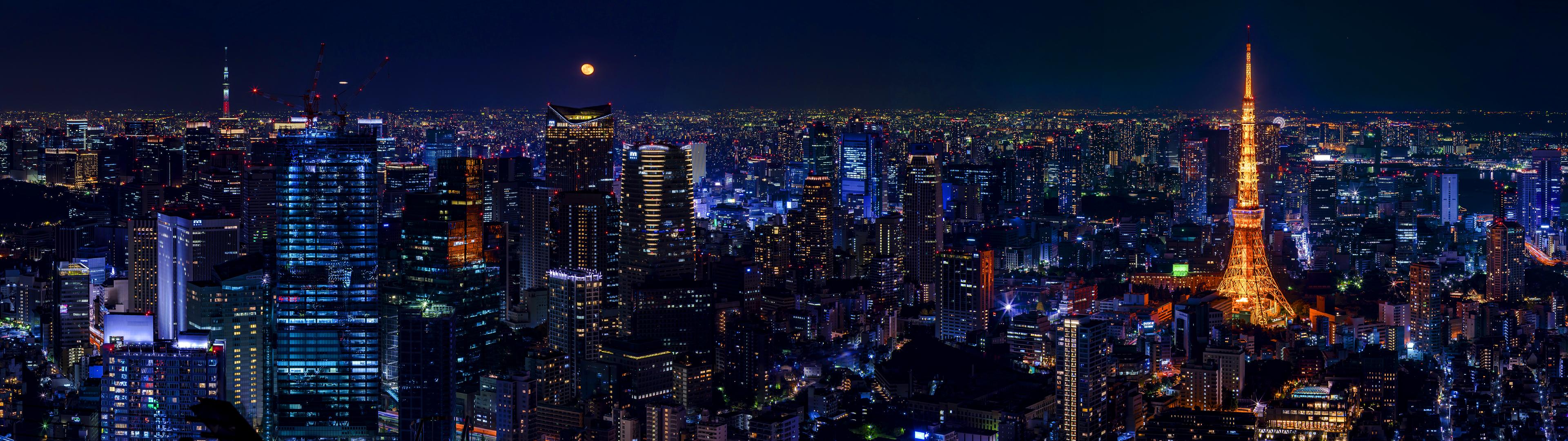 450040 скачать картинку небоскрёб, япония, токио, города, сделано человеком, здание, город, городской пейзаж, ночь, токийская башня - обои и заставки бесплатно