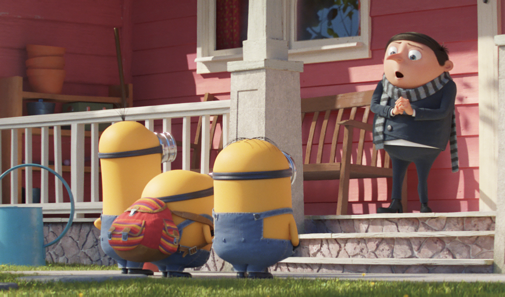 gru (despicable me), movie, minions: the rise of gru, bob (minions), kevin (minions), stuart (minions)