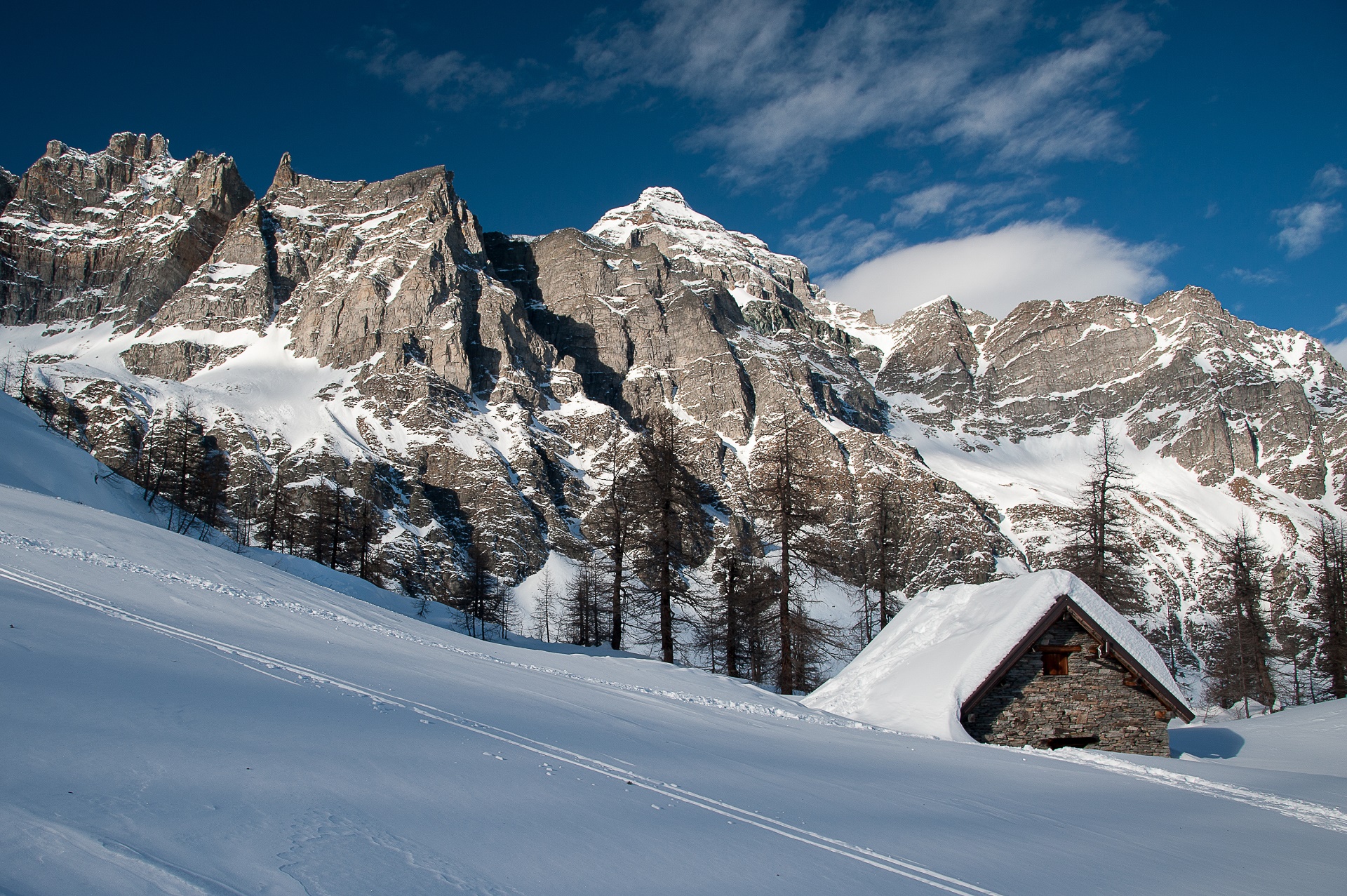 Download mobile wallpaper Winter, Mountain, House, Photography for free.