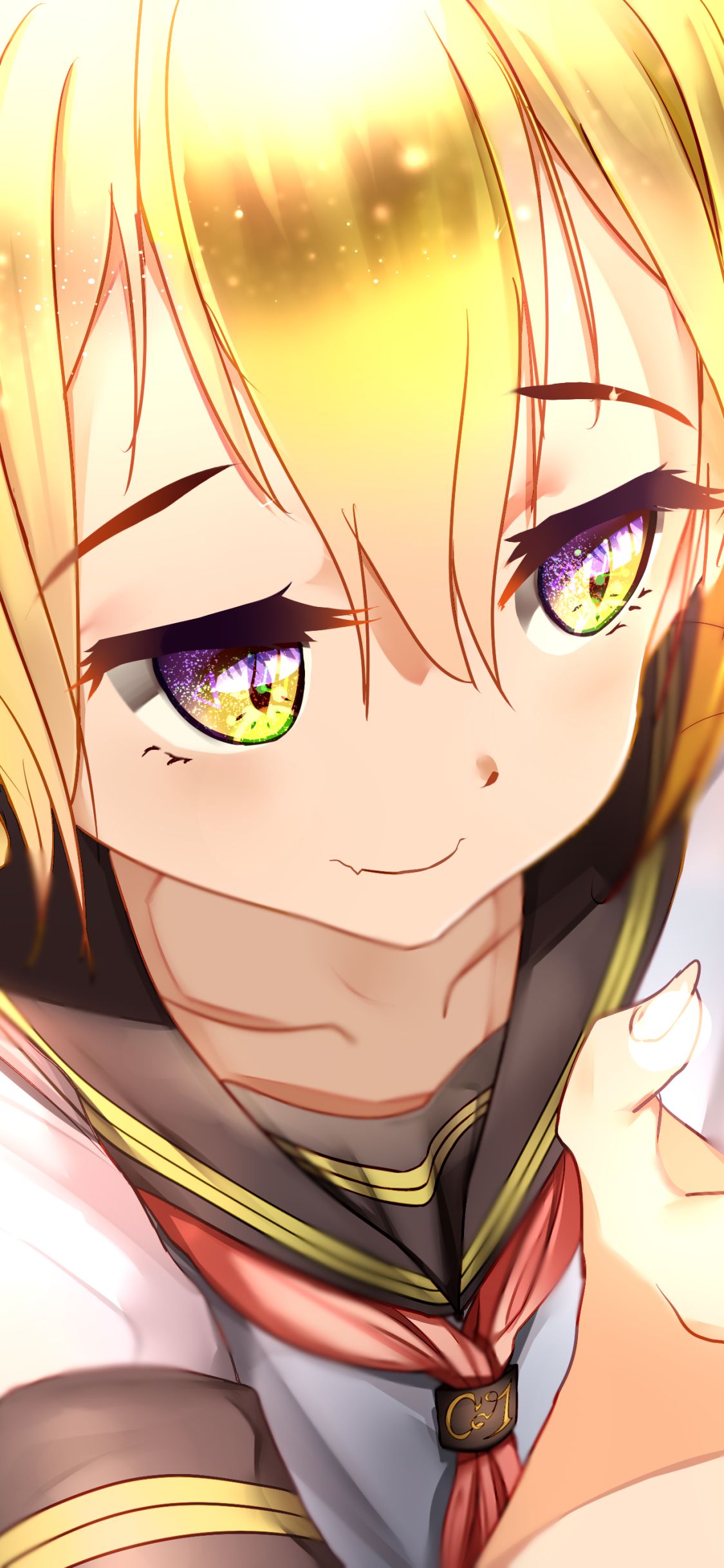 Handy-Wallpaper Blond, Gesicht, Blondinen, Animes, Monogatari (Serie), Shinobu Oshino kostenlos herunterladen.