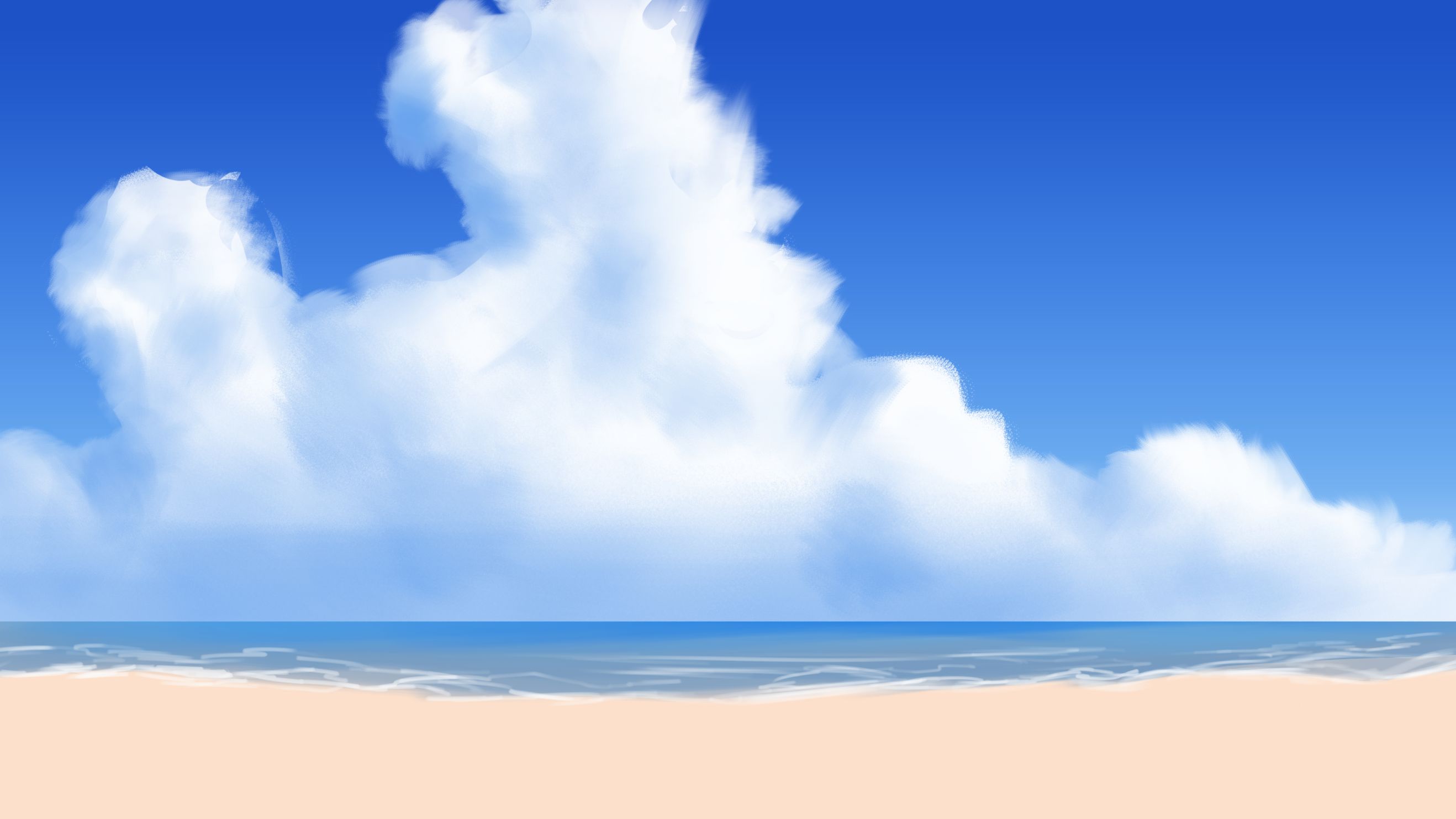 Скачать обои бесплатно Небо, Облака, Пляж, Песок, Океан, Земля/природа картинка на рабочий стол ПК