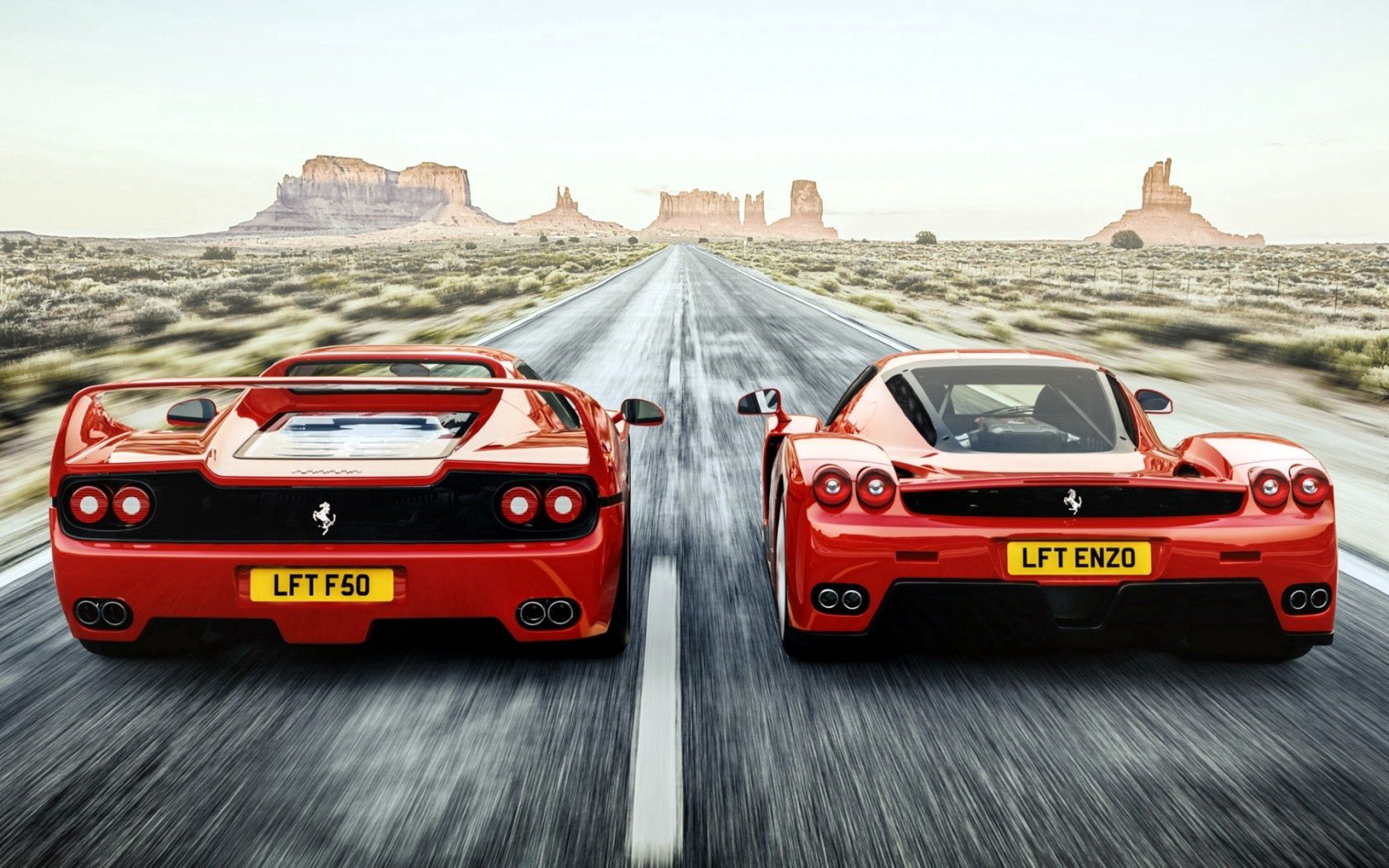 1920 x 1080 picture cars, ferrari, road, back view, rear view, speed, enzo, f50