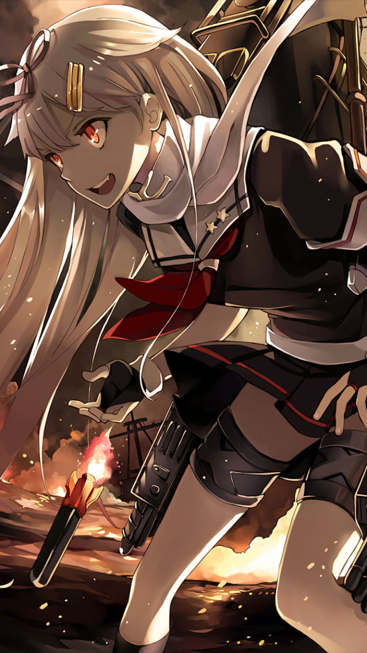 Handy-Wallpaper Animes, Kantai Sammlung, Yuudachi (Kancolle) kostenlos herunterladen.