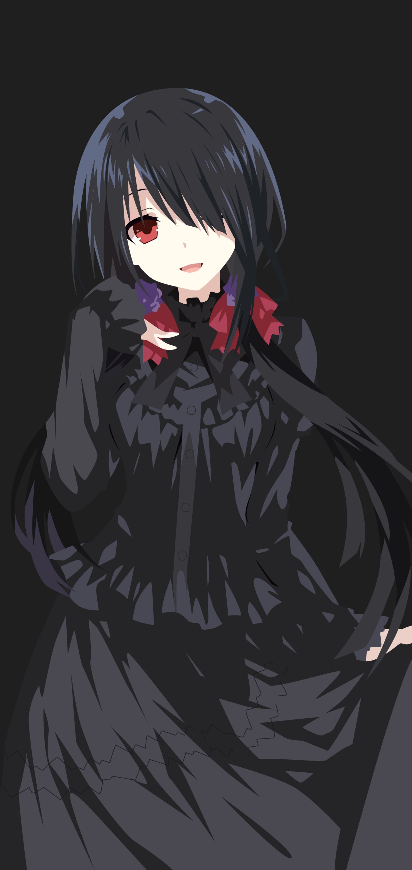 Download mobile wallpaper Anime, Red Eyes, Black Hair, Long Hair, Date A Live, Kurumi Tokisaki for free.