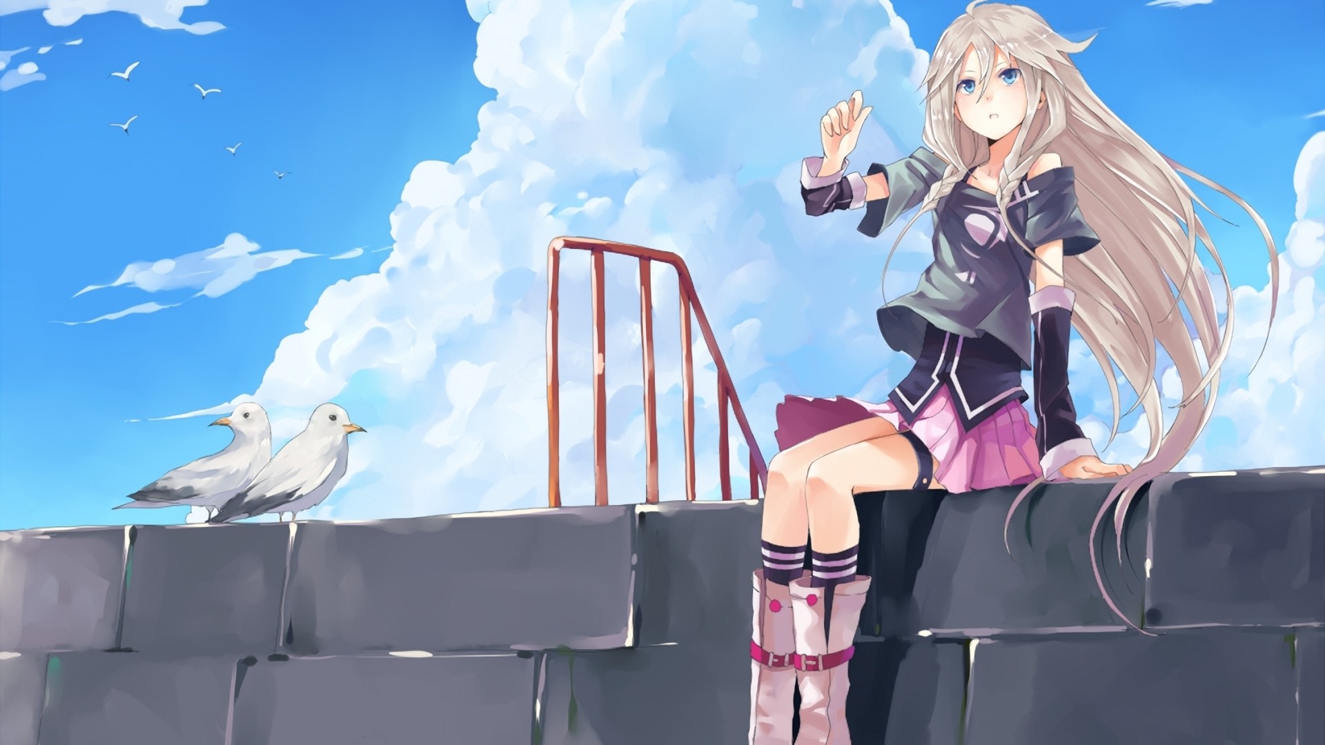 Free download wallpaper Music, Anime, Blonde, Vocaloid, Skirt, Blue Eyes, Long Hair, Ia (Vocaloid) on your PC desktop