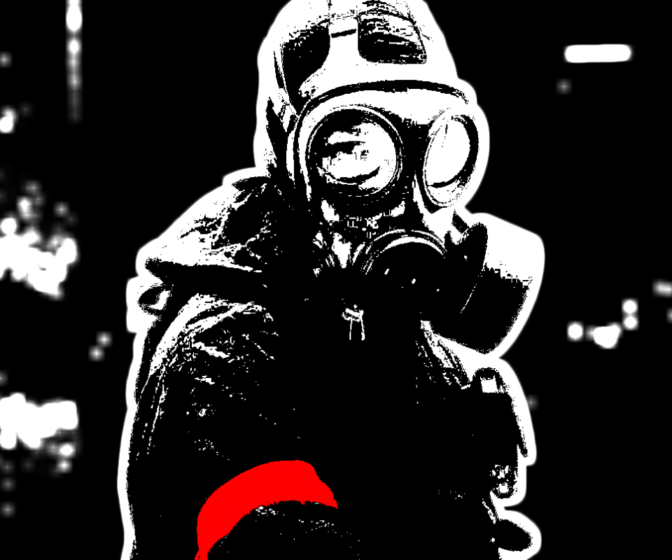Téléchargez des papiers peints mobile Sombre, Masque À Gaz, Anarchie gratuitement.