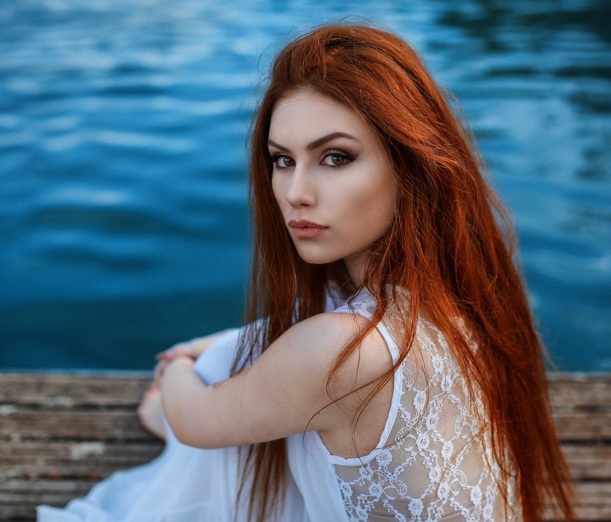 Download mobile wallpaper Redhead, Model, Women, Brown Eyes for free.