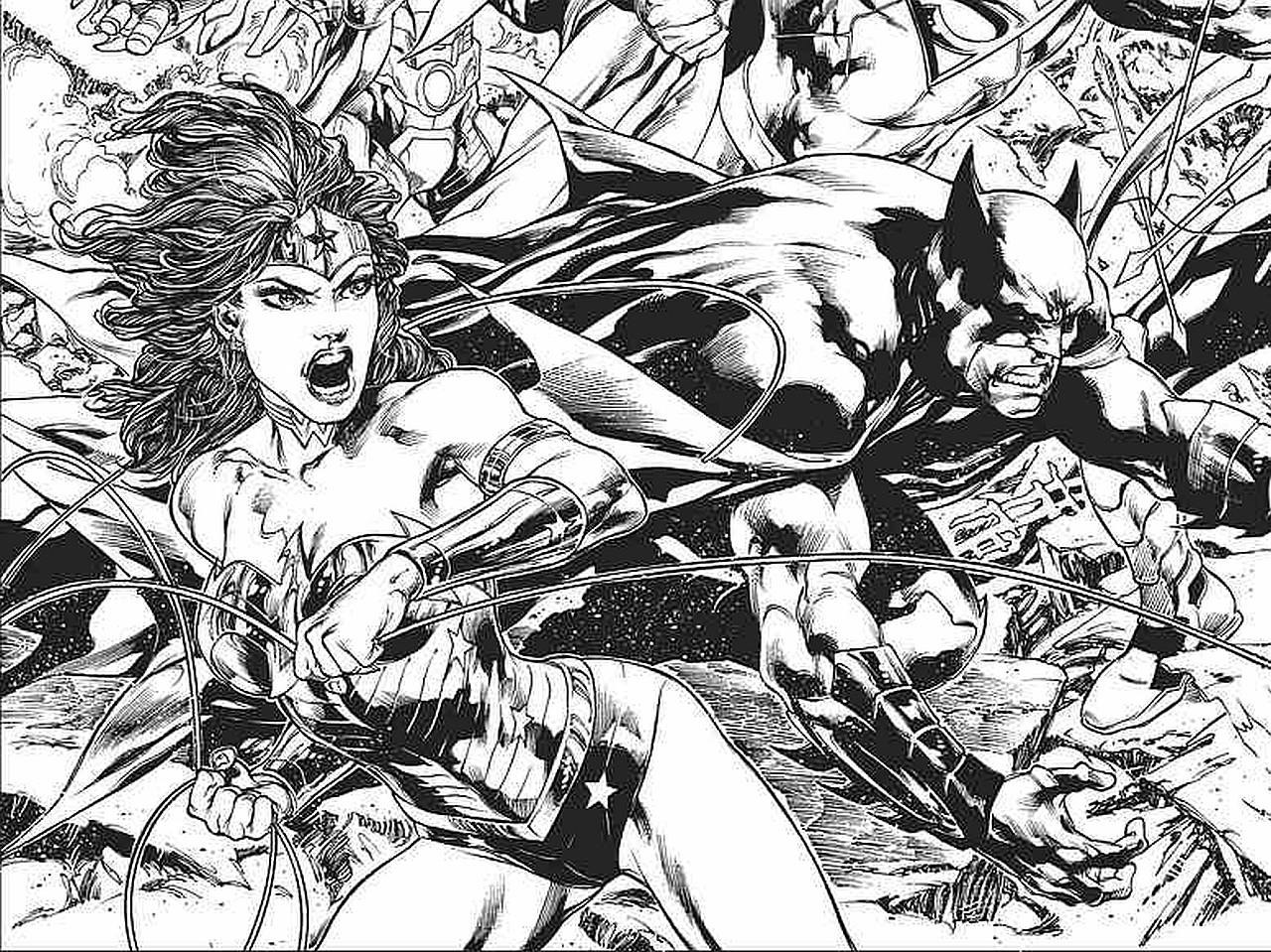Скачать обои бесплатно Комиксы, Бэтмен, Лига Справедливости Америки, Удивительная Женщина картинка на рабочий стол ПК
