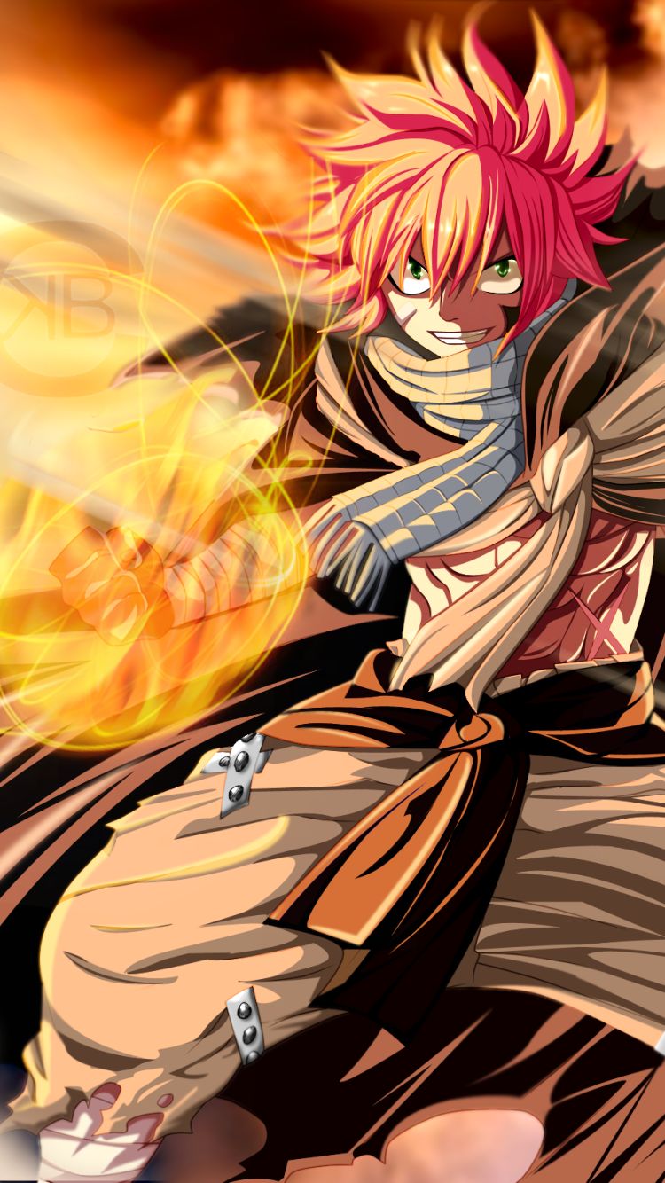 Download mobile wallpaper Anime, Fire, Scarf, Fairy Tail, Natsu Dragneel for free.