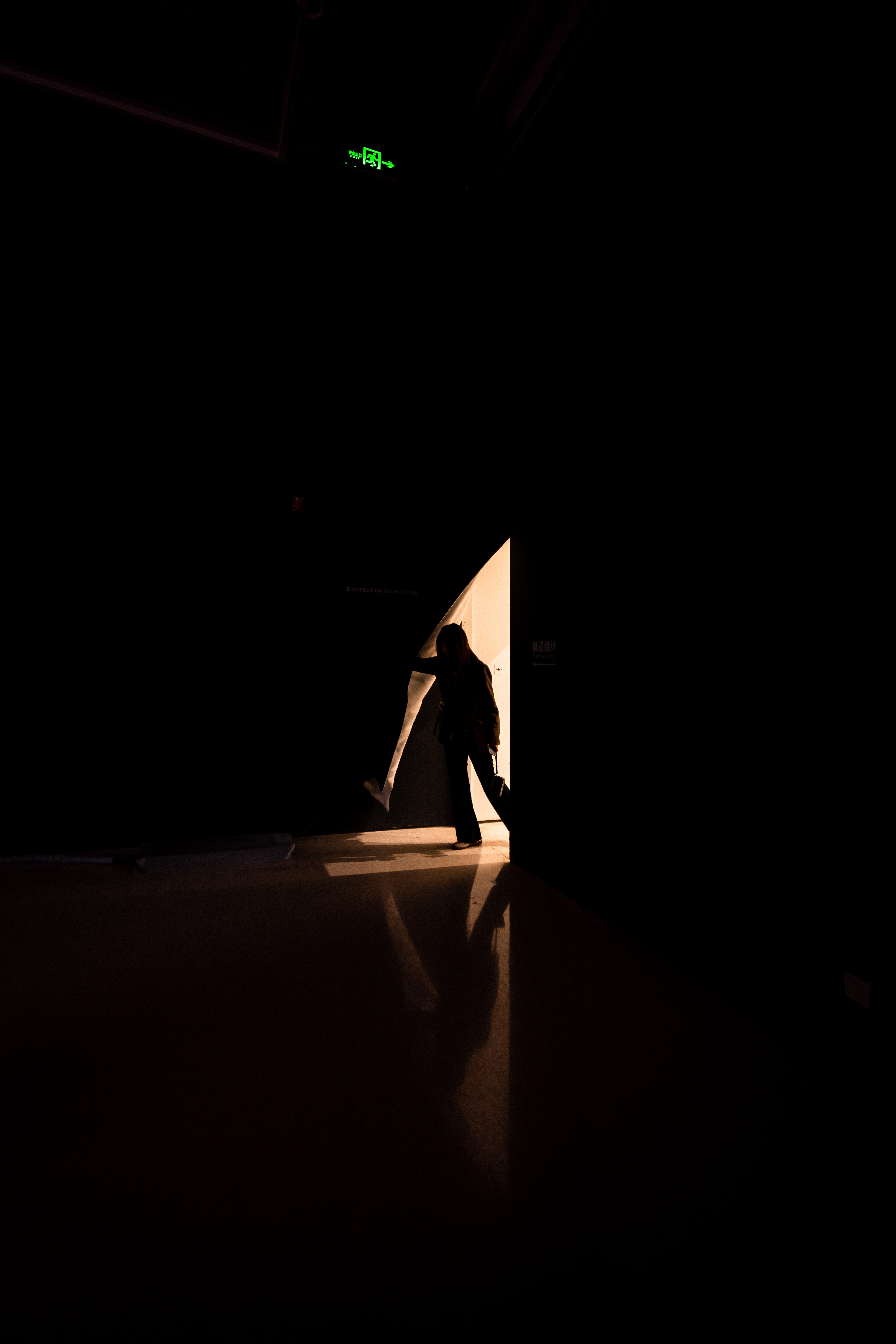 dark, shine, light, silhouette, darkness, human, person, output, exit
