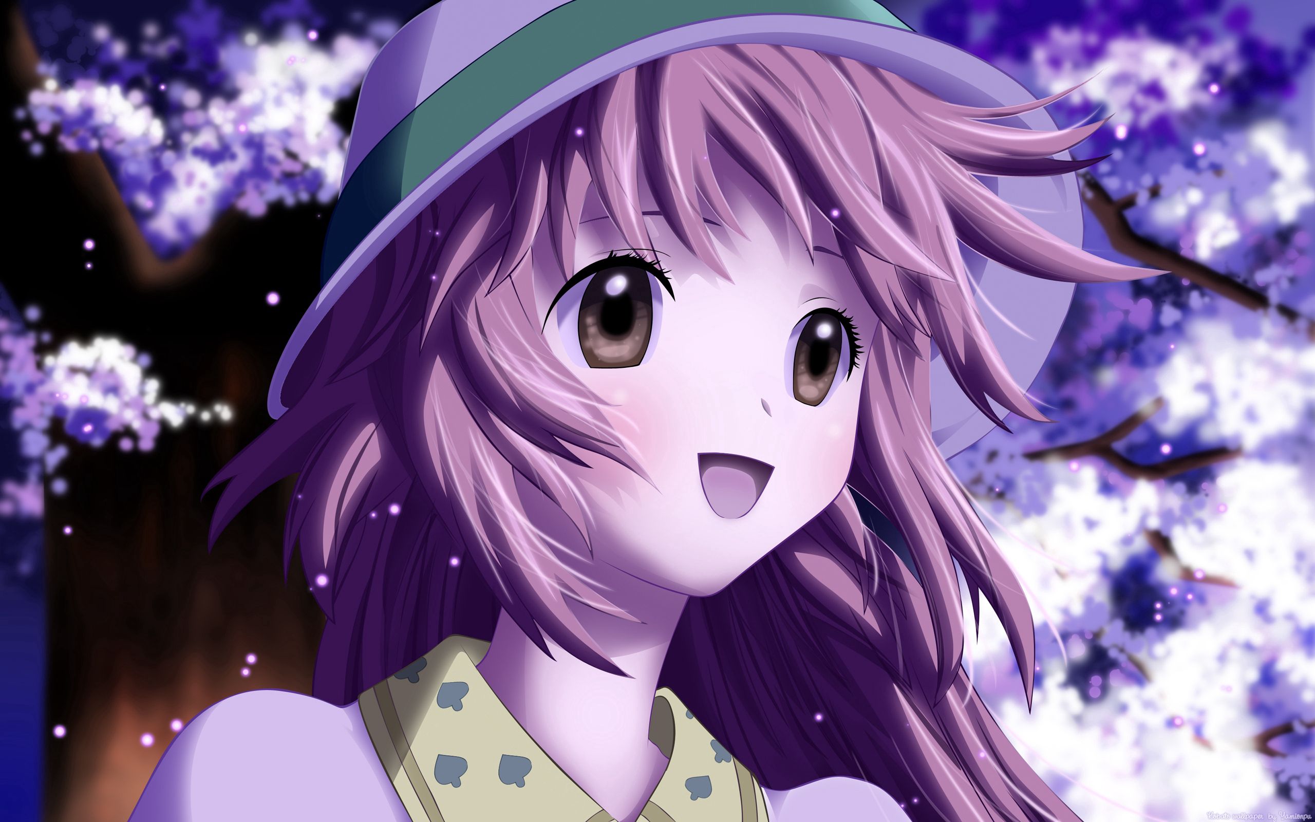 PCデスクトップに帽子, 喜び, 春, 女の子, 日本製アニメ画像を無料でダウンロード