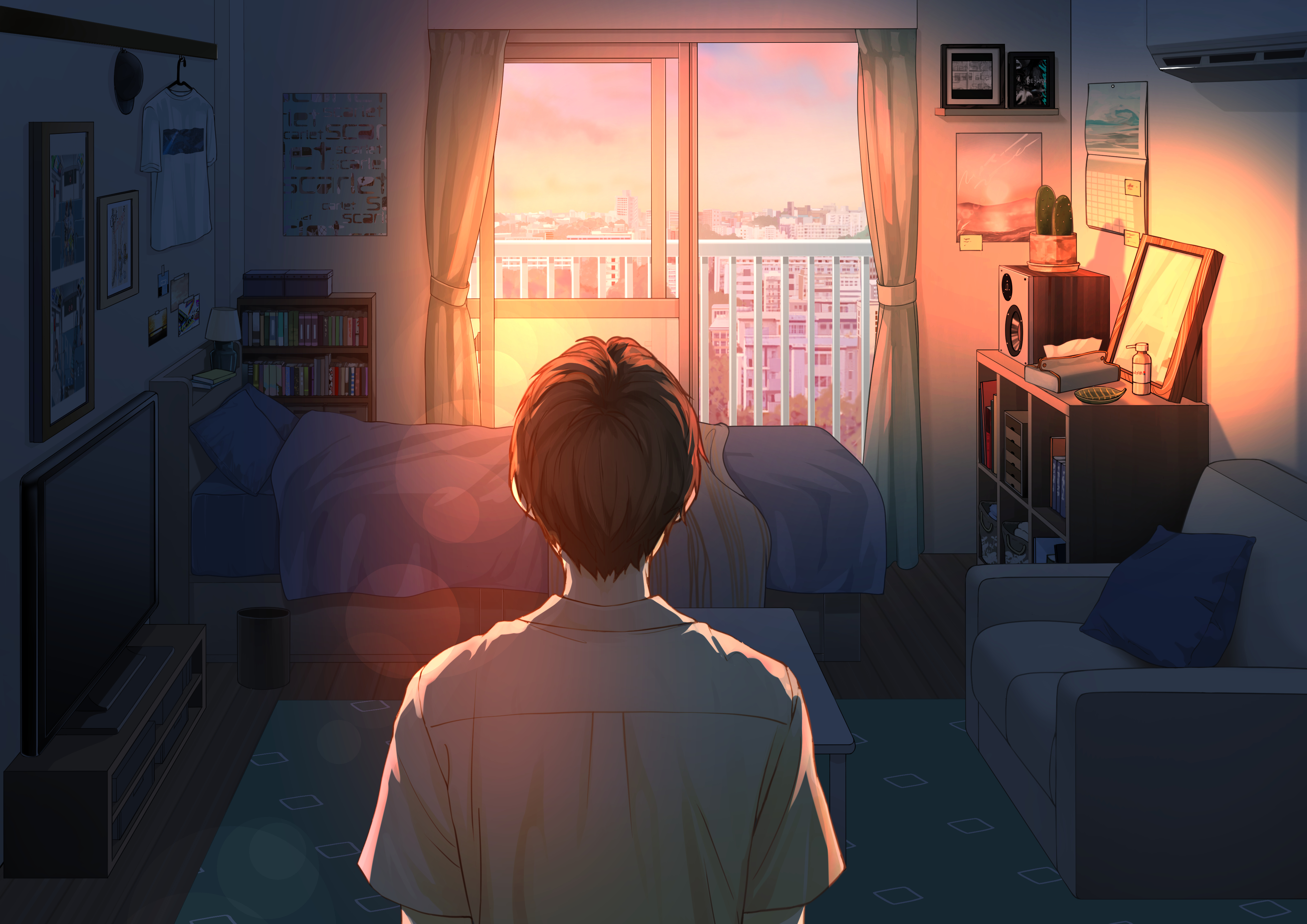 Download mobile wallpaper Anime, Room, Boy for free.