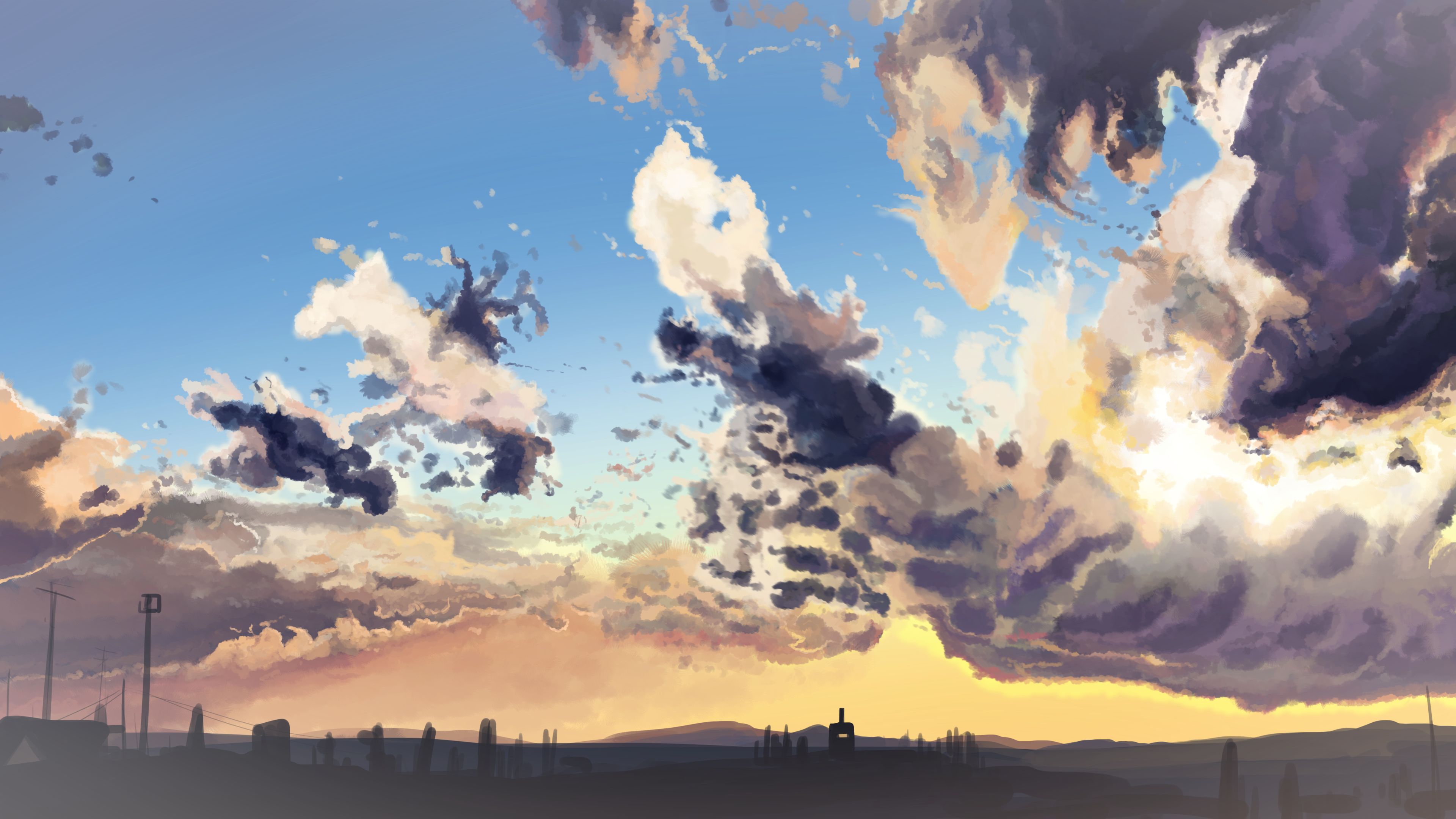 Download mobile wallpaper Anime, Sky, Cloud for free.