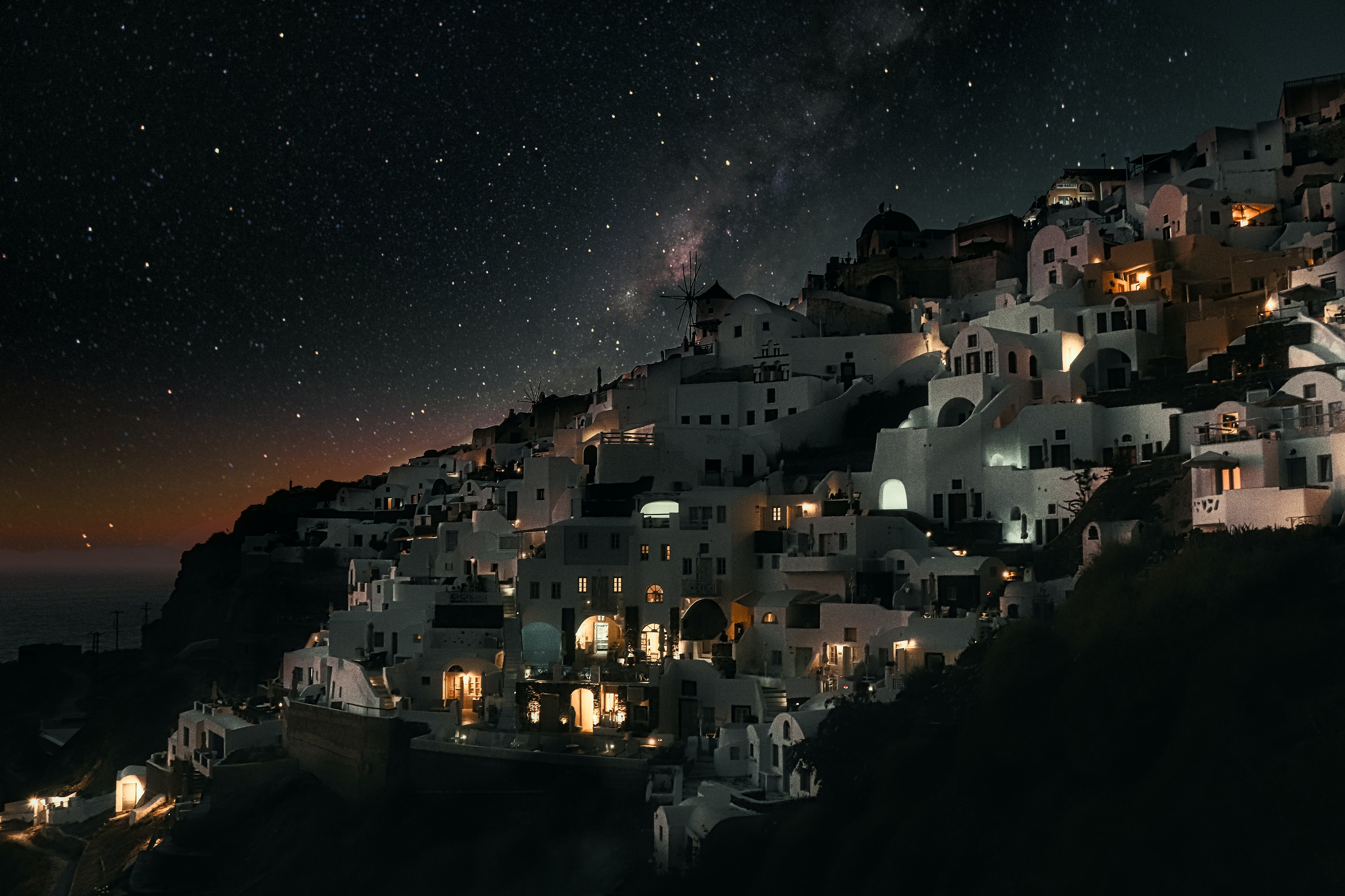 Free download wallpaper Cities, Stars, Building, Lights, Night City, Nebula on your PC desktop