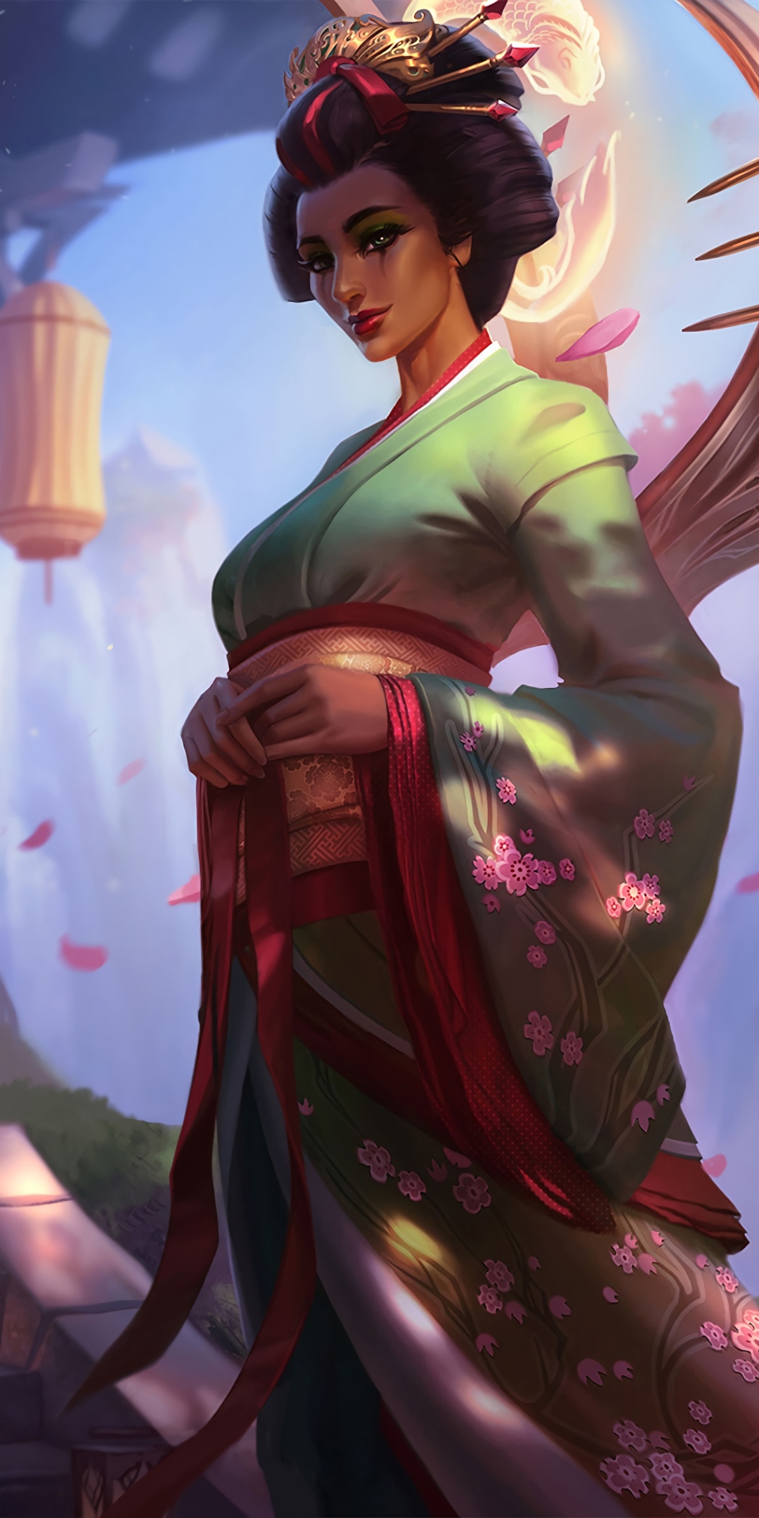 Download mobile wallpaper League Of Legends, Kimono, Oriental, Video Game, Karma (League Of Legends) for free.