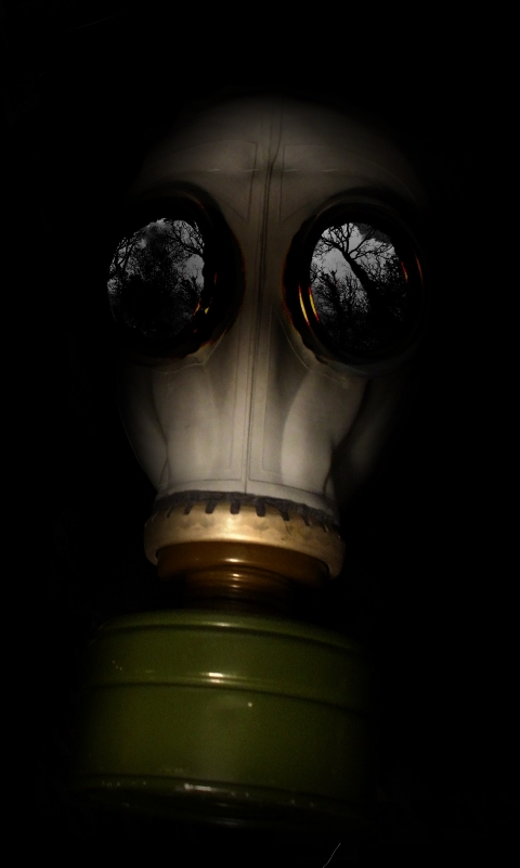 Download mobile wallpaper Dark, Gas Mask for free.