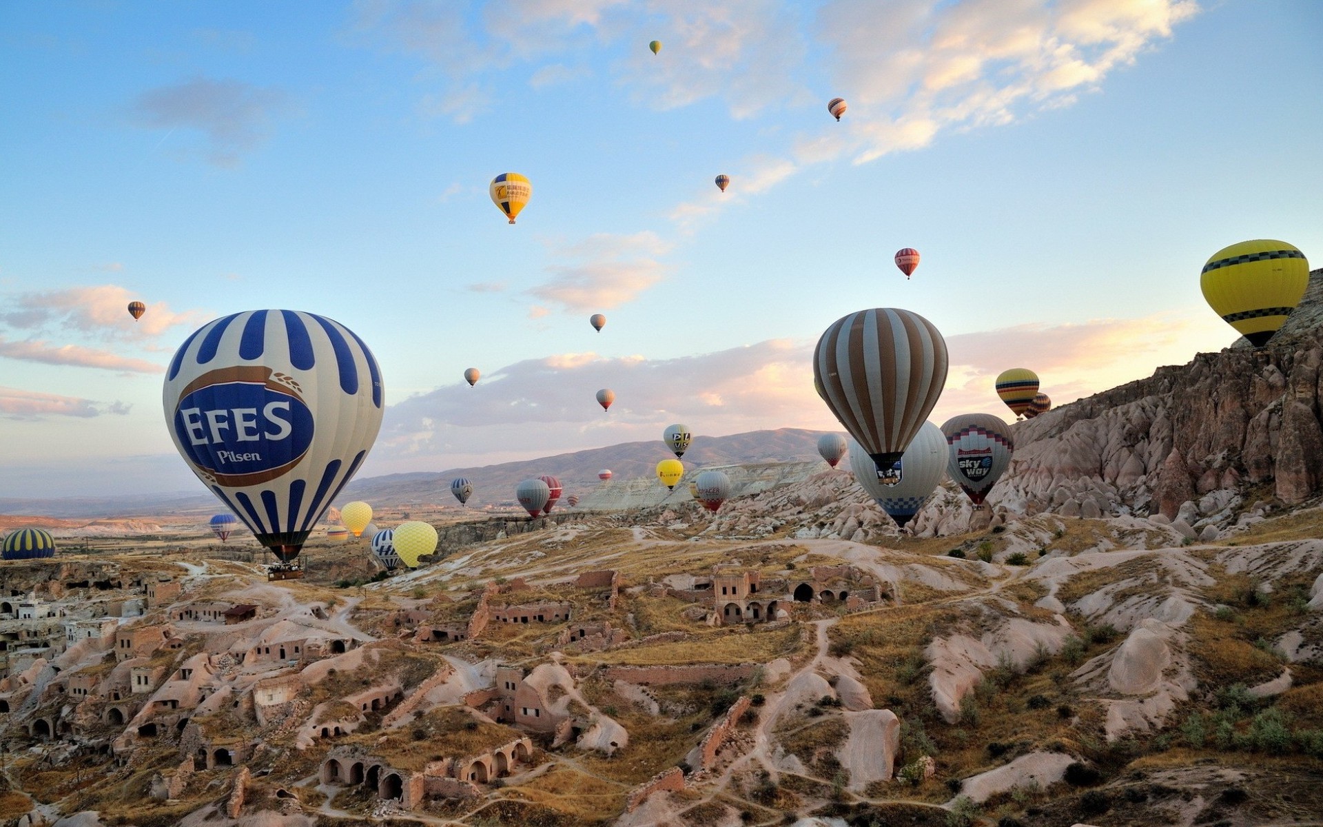 vehicles, hot air balloon, cappadocia, turkey
