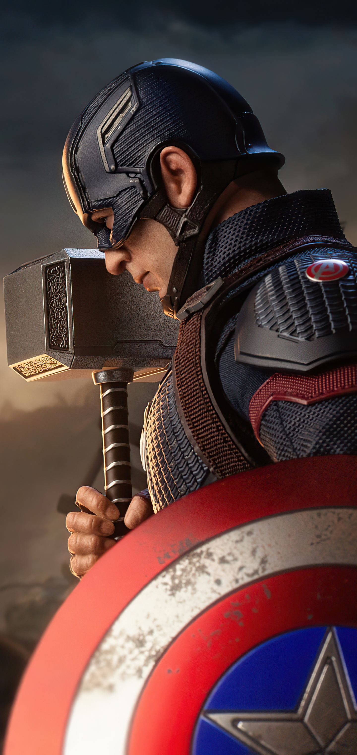 Download mobile wallpaper Captain America, Chris Evans, Movie, Mjölnir, The Avengers, Steve Rogers, Avengers Endgame for free.