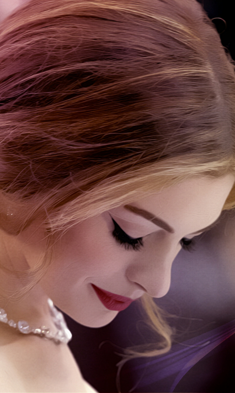 Descarga gratuita de fondo de pantalla para móvil de Anne Hathaway, Retrato, Collar, Celebridades.