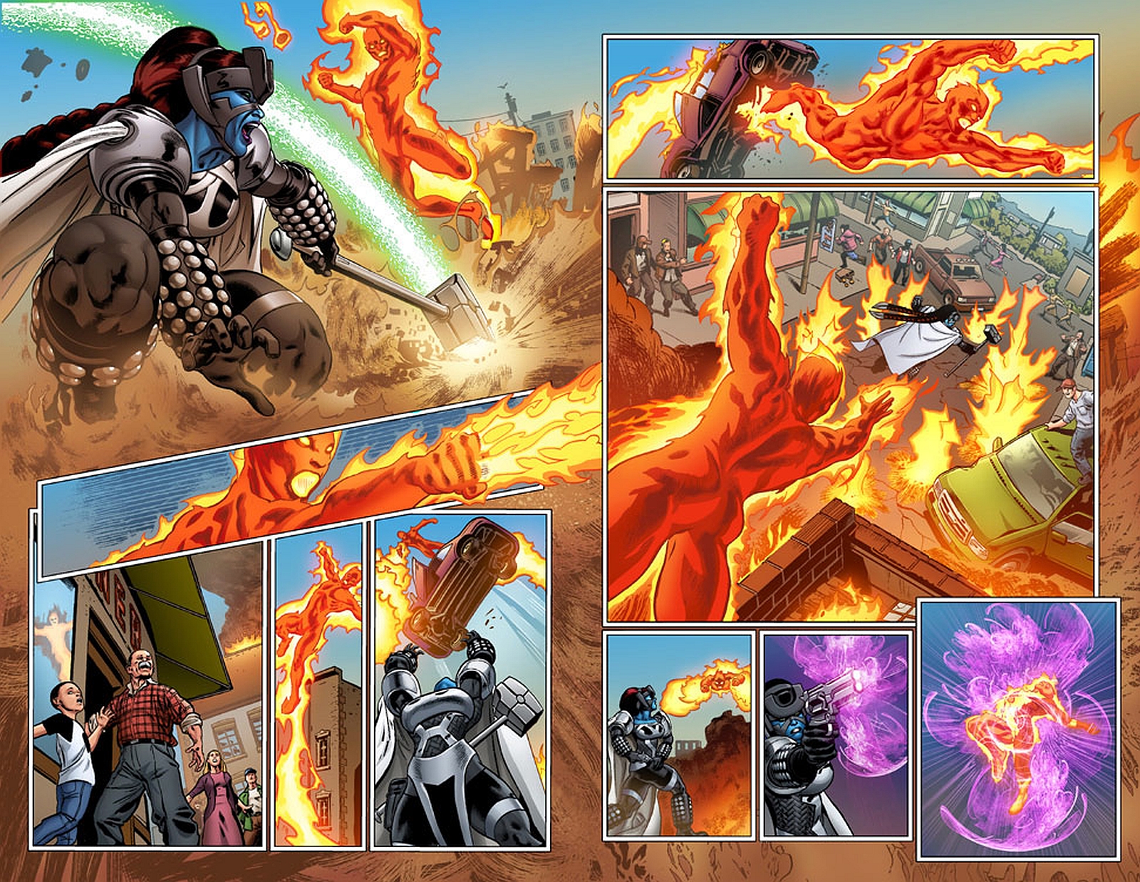 Descarga gratuita de fondo de pantalla para móvil de Historietas, Antorcha Humana (Marvel Comics), Todos Los Nuevos Invasores.
