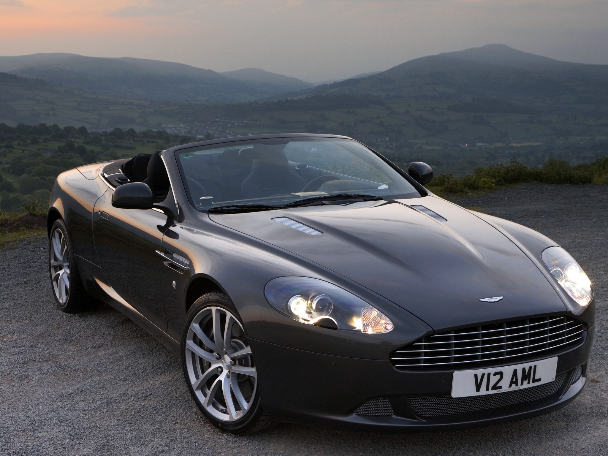 Free download wallpaper Auto, Mountains, Front View, Style, 2010, Db9, Aston Martin, Cars on your PC desktop