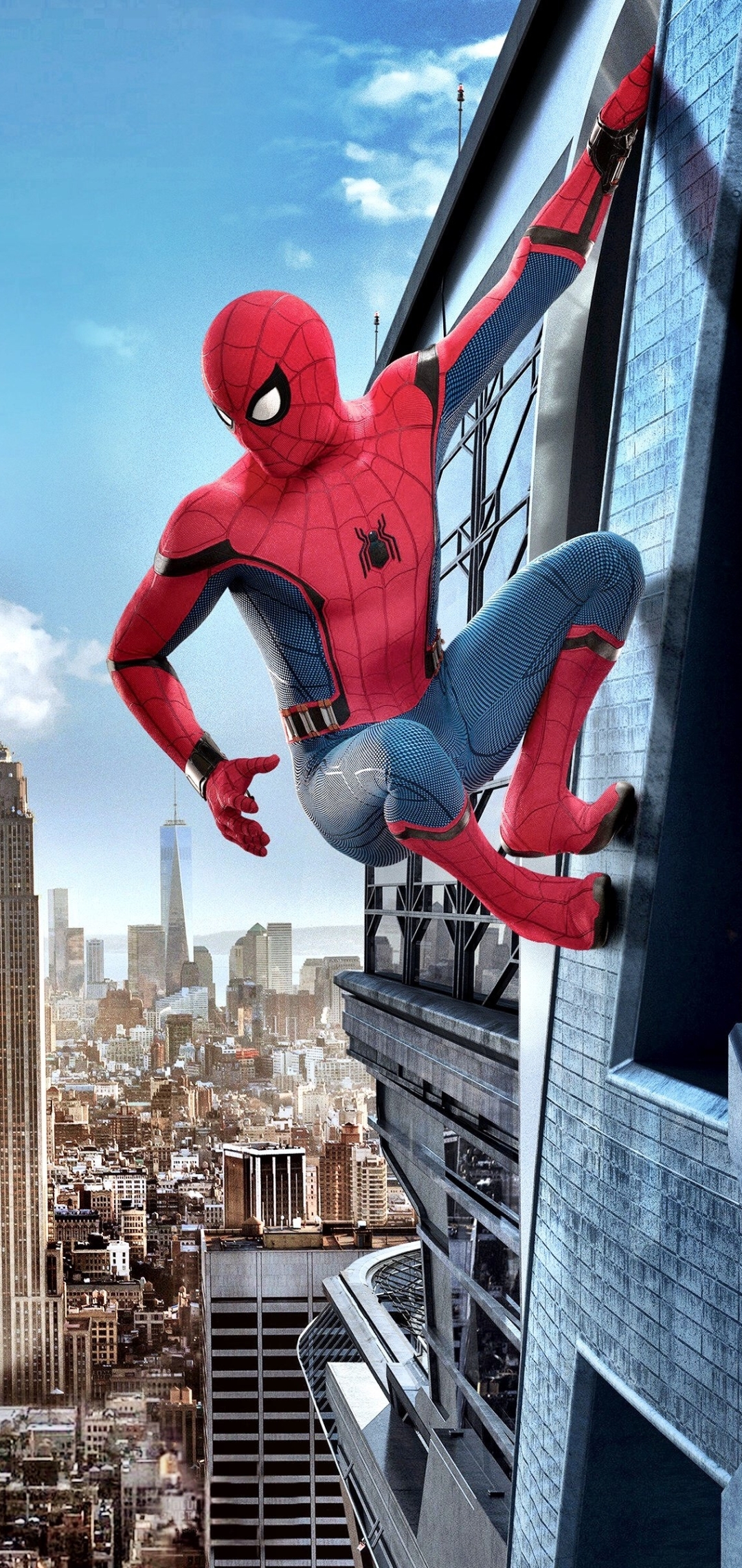 Download mobile wallpaper Spider Man, Empire State Building, Movie, Tom Holland, Spider Man: Homecoming for free.