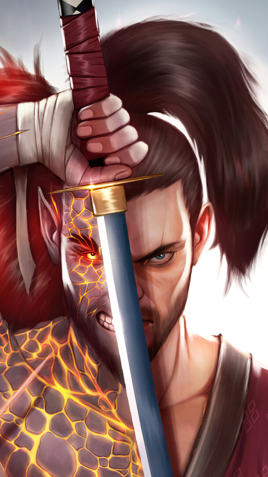 Download mobile wallpaper Fantasy, Warrior, Samurai for free.