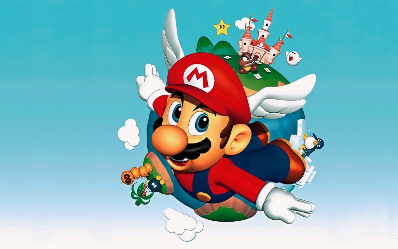 Популярные заставки и фоны Супер Марио 64 на компьютер