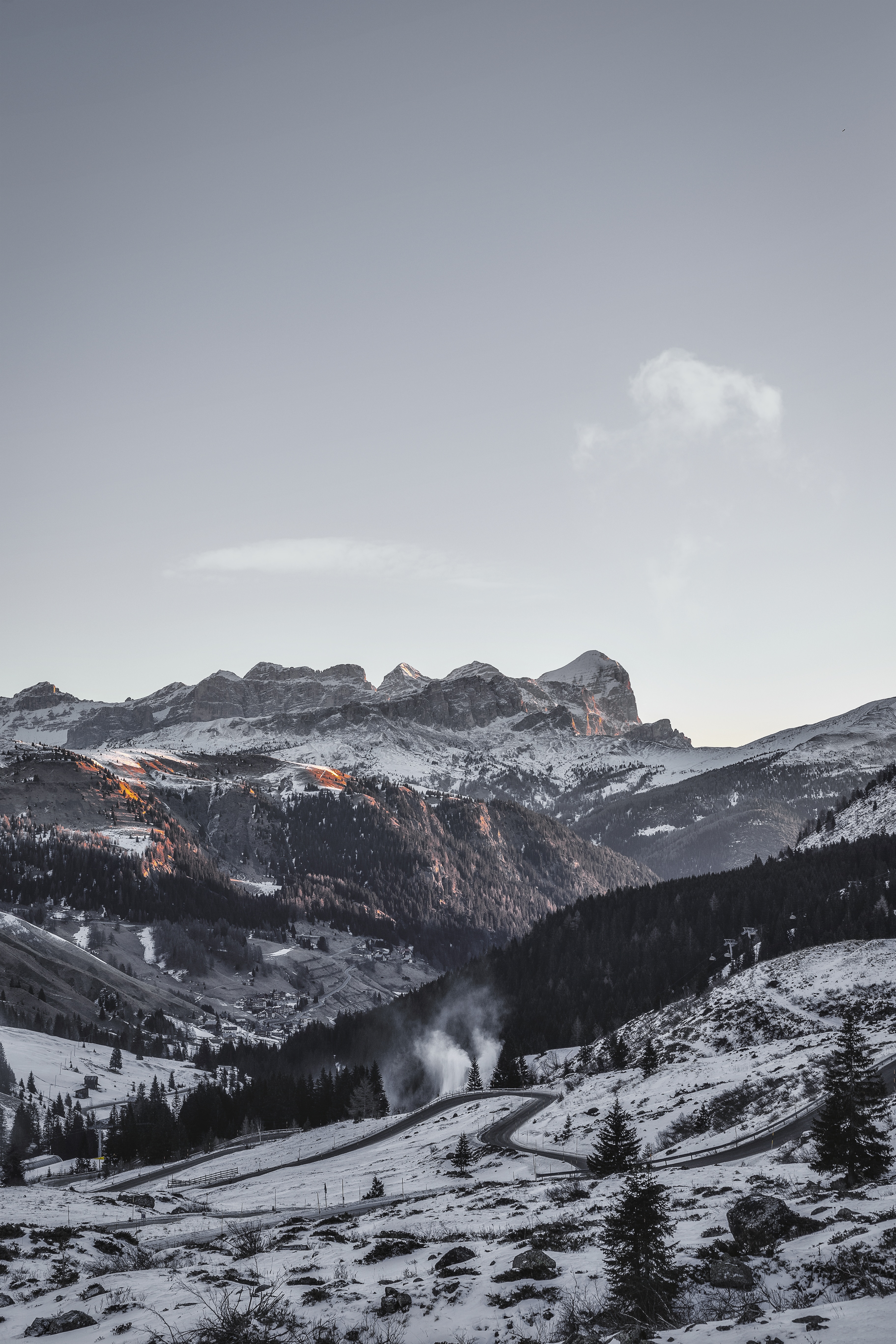 Free download wallpaper Landscape, Sky, View From Above, Snow Covered, Snowbound, Mountains, Nature, Italy on your PC desktop