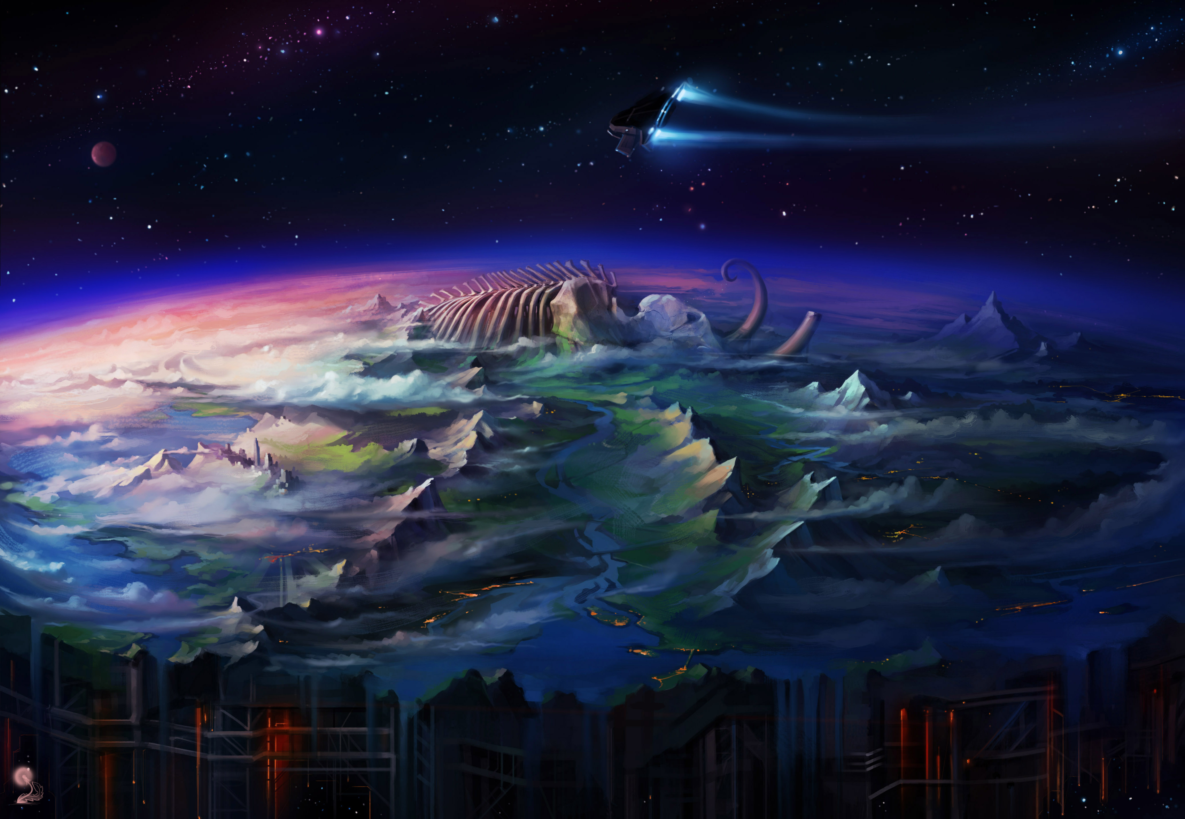 Laden Sie das Science Fiction, Weltraum, Planetenlandschaft-Bild kostenlos auf Ihren PC-Desktop herunter