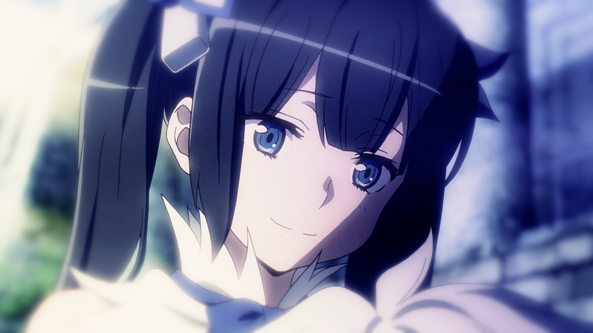 anime, is it wrong to try to pick up girls in a dungeon?, blue eyes, blue hair, hestia (danmachi), danmachi