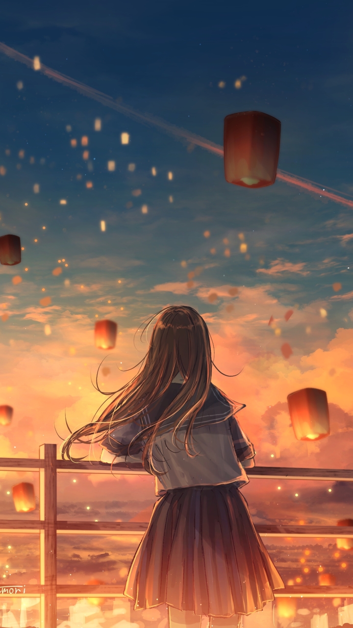 Download mobile wallpaper Anime, Lantern, Original for free.