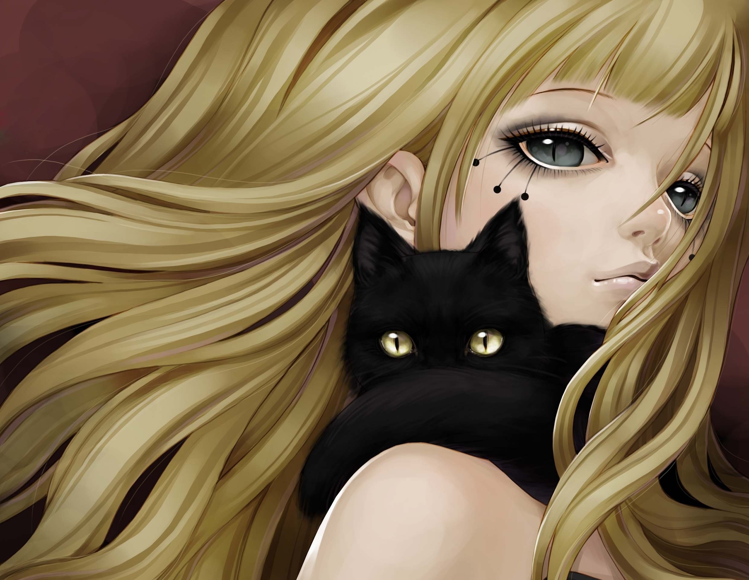 Free download wallpaper Anime, Cat, Original on your PC desktop