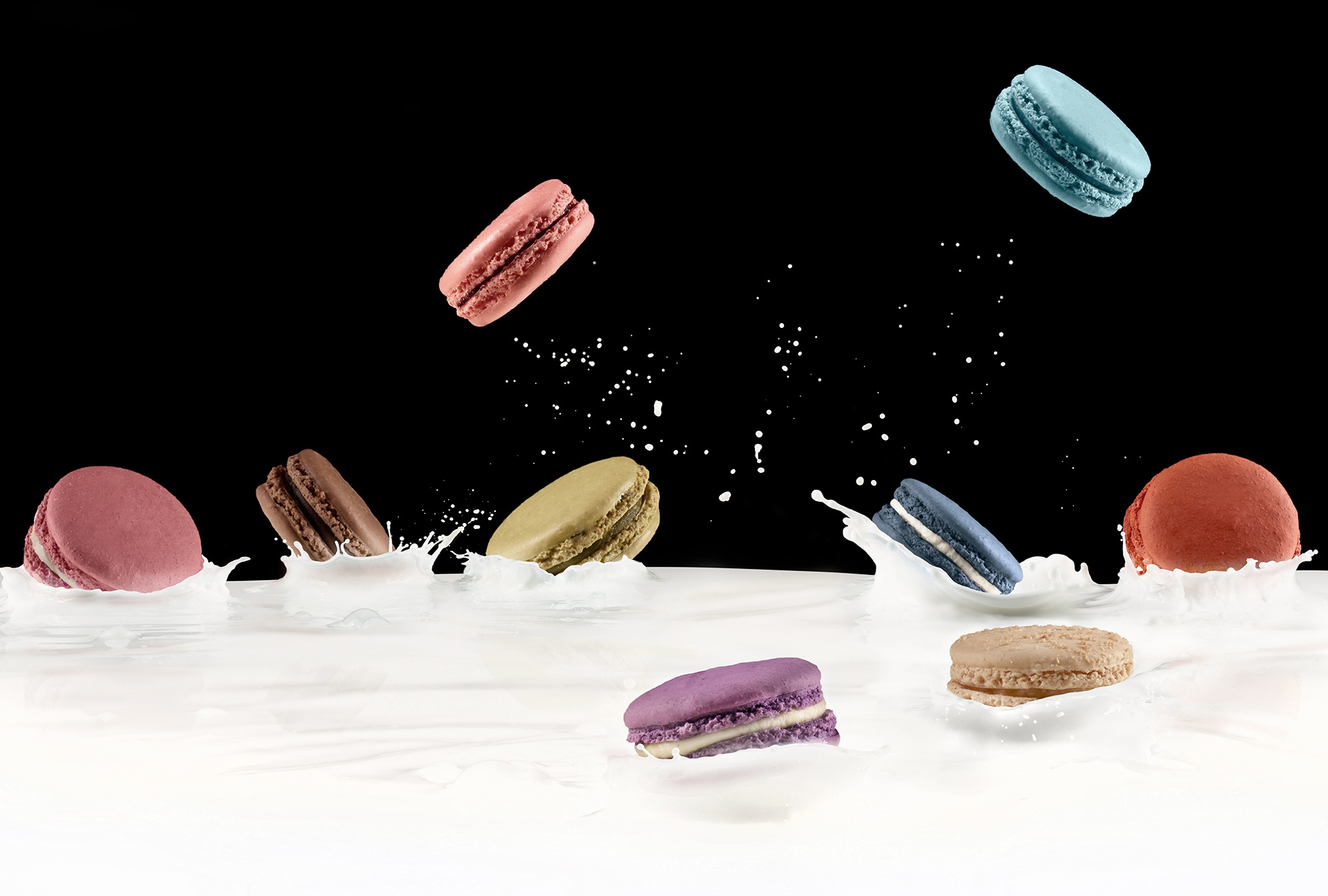 Free download wallpaper Food, Sweets, Milk, Macaron on your PC desktop