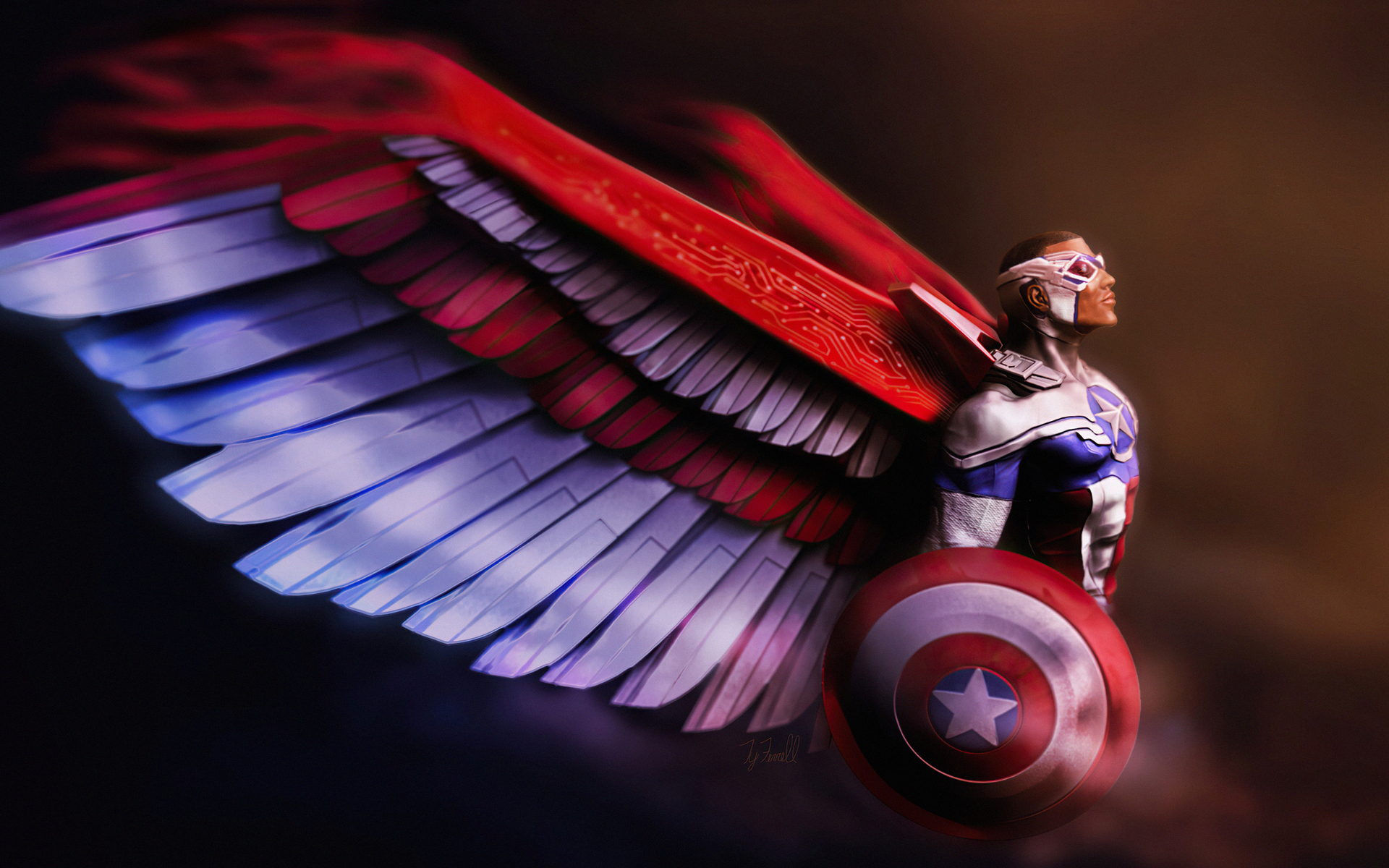 Скачати мобільні шпалери Капітан Америка, Сокіл, Комікси, Супергерой, Сем Вілсон безкоштовно.