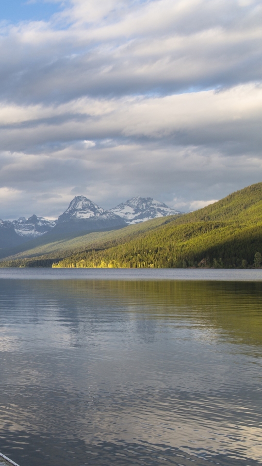 Download mobile wallpaper Nature, Mountain, Pier, Earth, Montana, Lake Mcdonald for free.