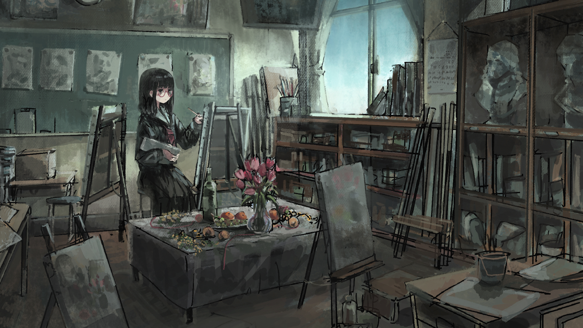 Baixe gratuitamente a imagem Anime, Garota, Pintura na área de trabalho do seu PC